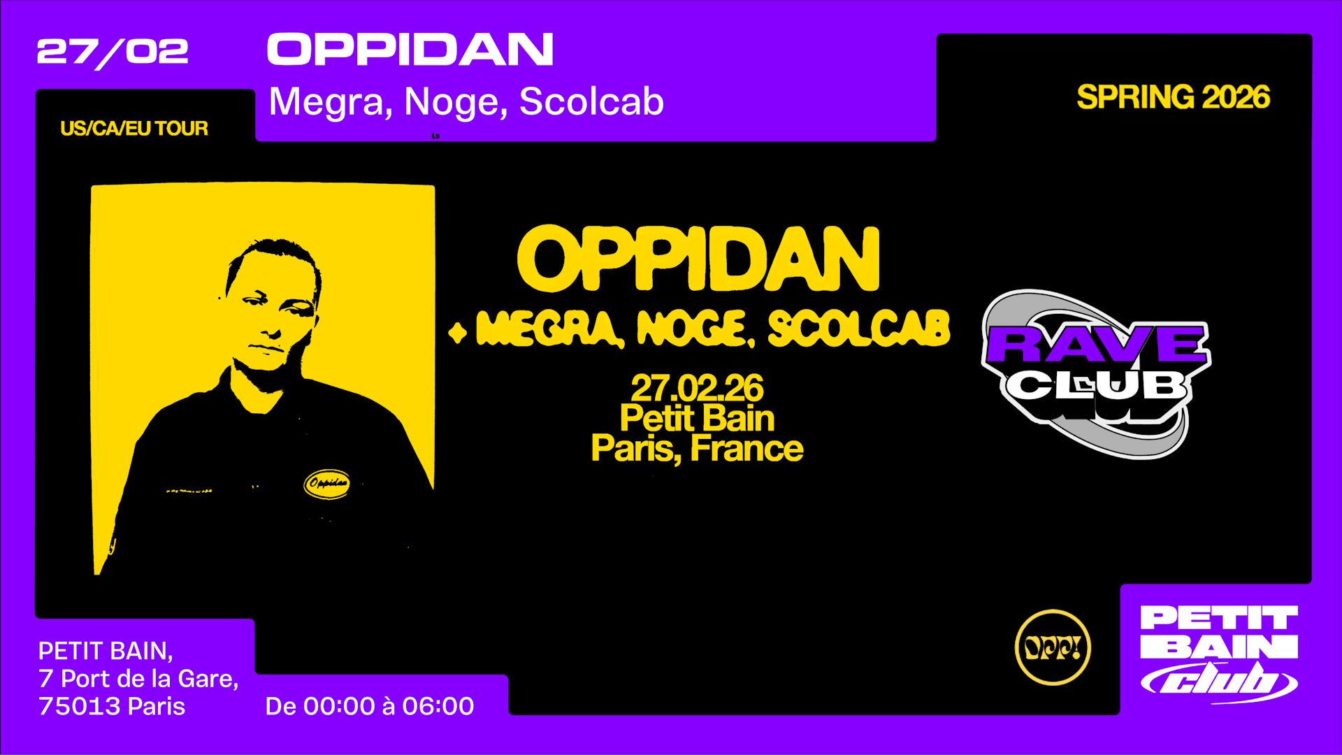 Oppidan Europe Tour 2026 : Paris