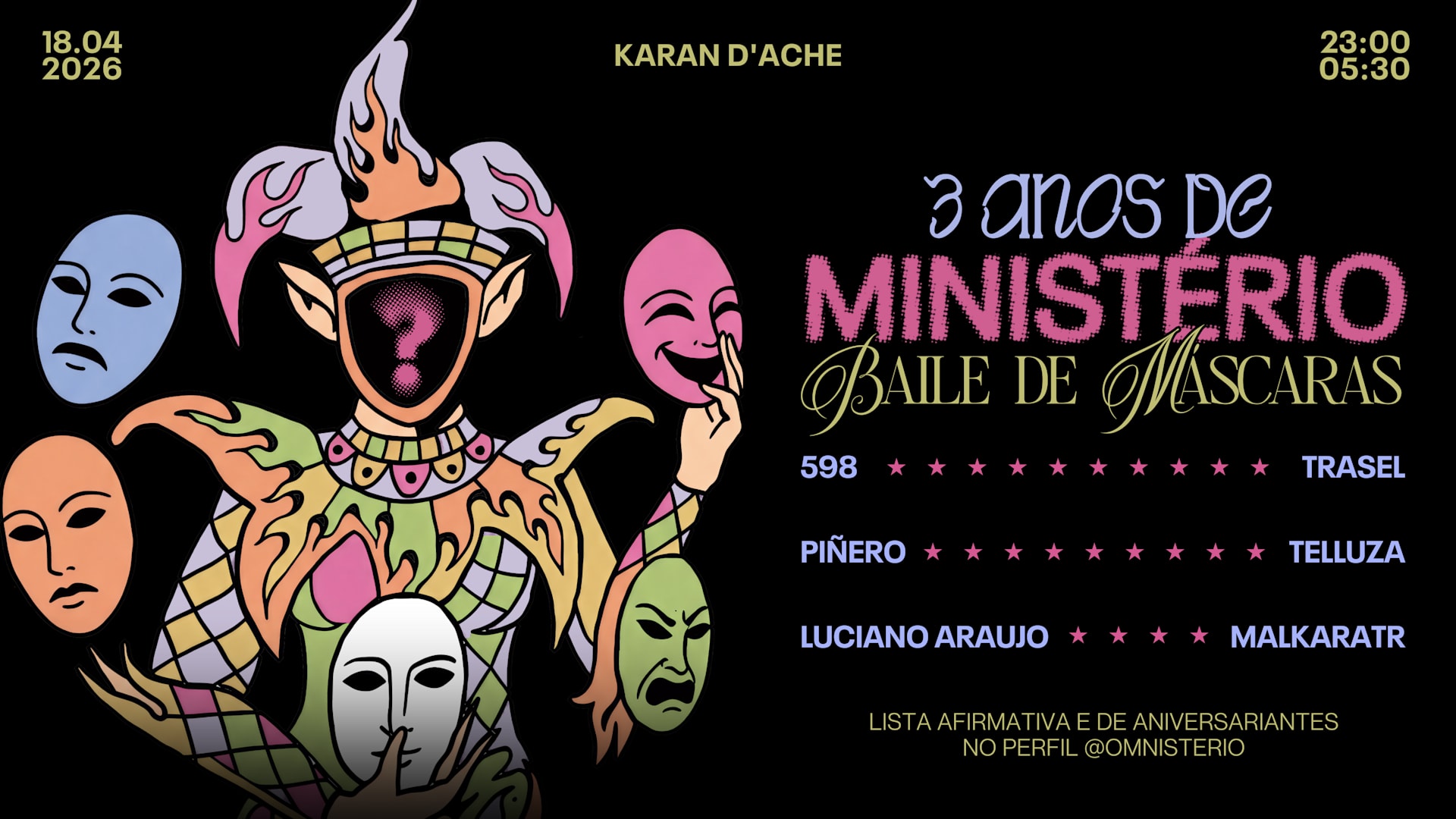 3 Anos De Ministério: Baile De Máscaras