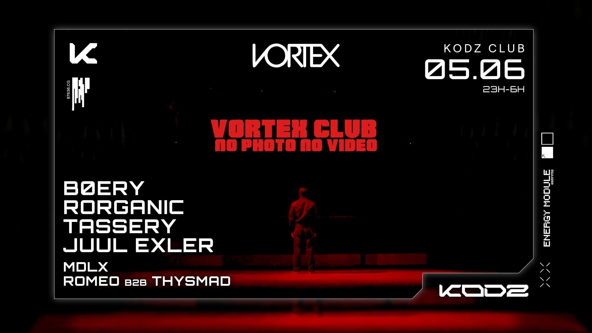 Kodz X Vortex : Bøery, Tassery, Rorganic, Juul Exler & More