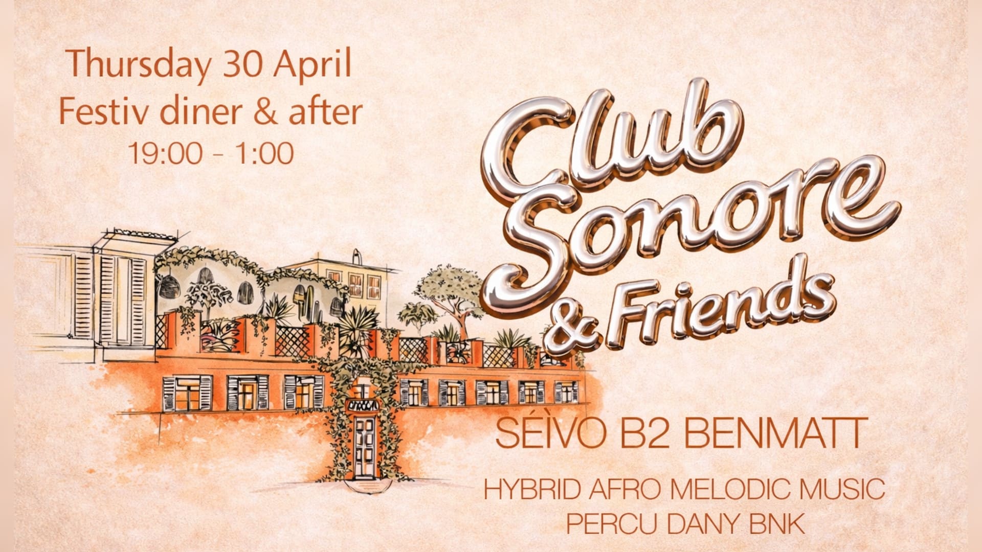Club Sonore & Friends Édition - Bocca Nissa - Jeudi 30 Avri