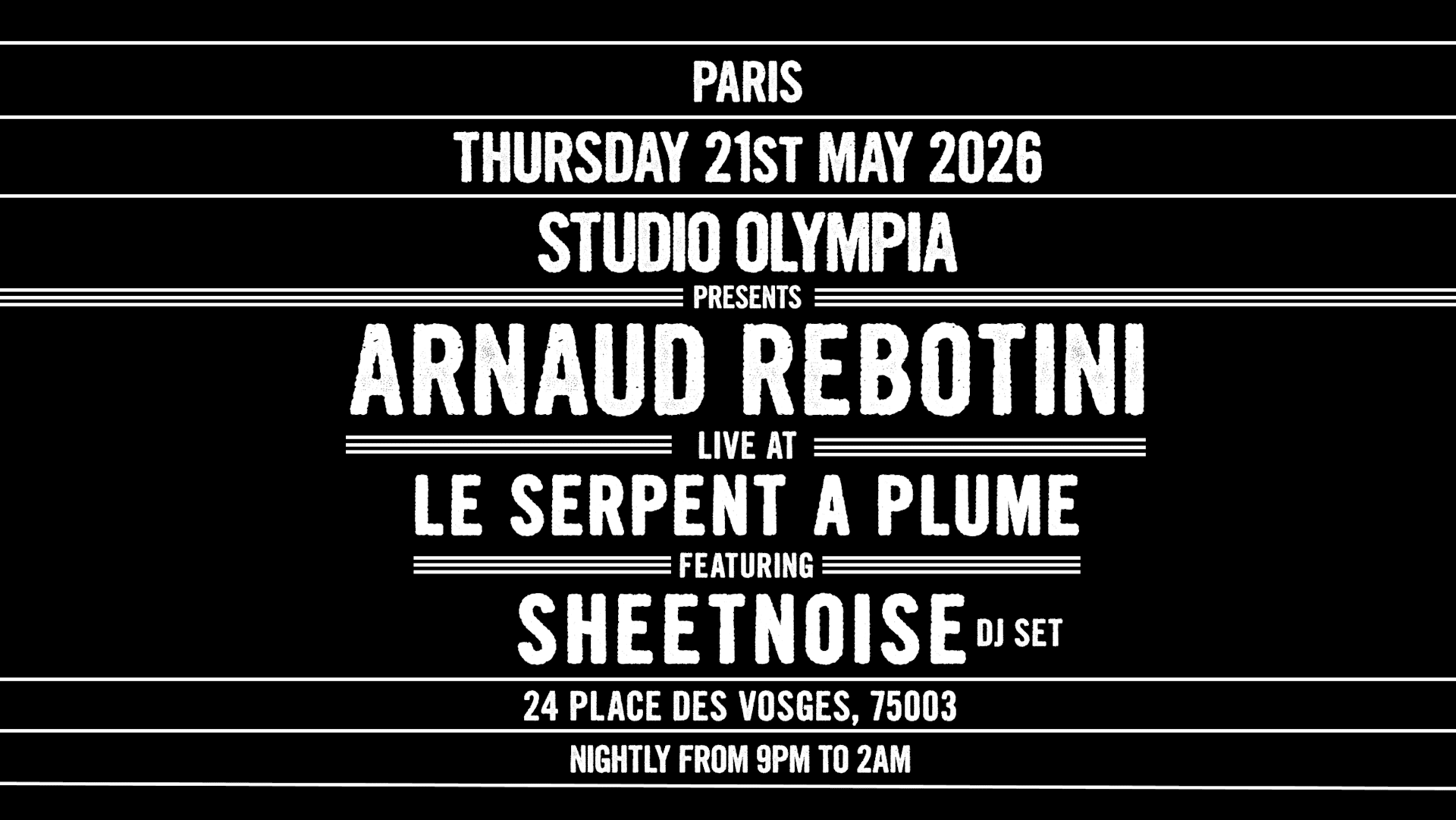 Arnaud Rebotini Live & Sheetnoise Dj Set