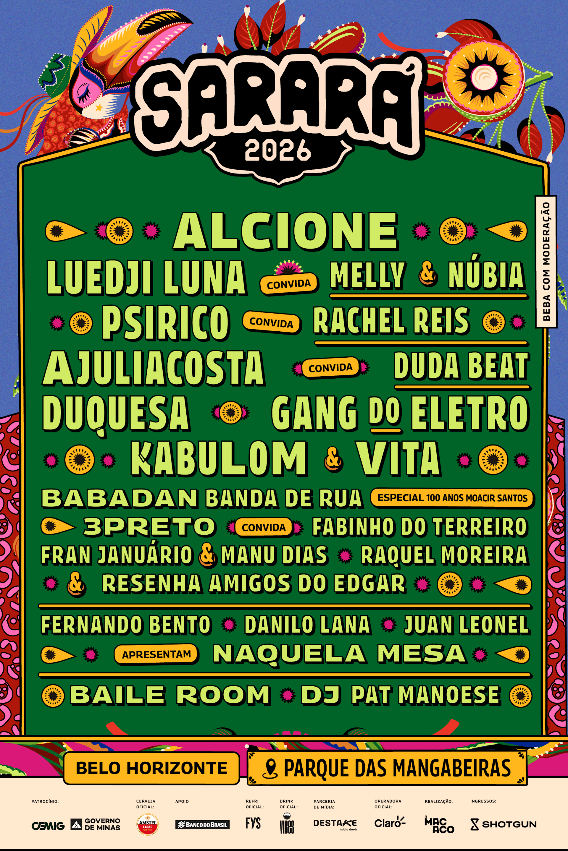 Festival Sarará 2026 | Alcione, Luedji Luna, Ajuliacosta E +