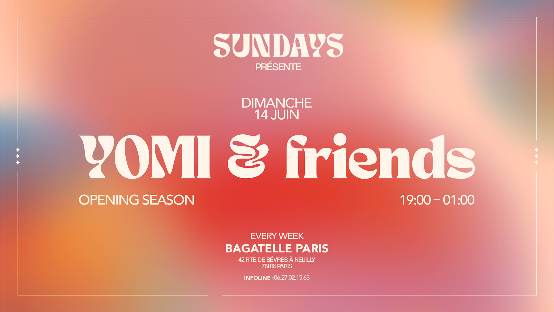 Grand Opening Sundays Bagatelle : Yomi & Friends
