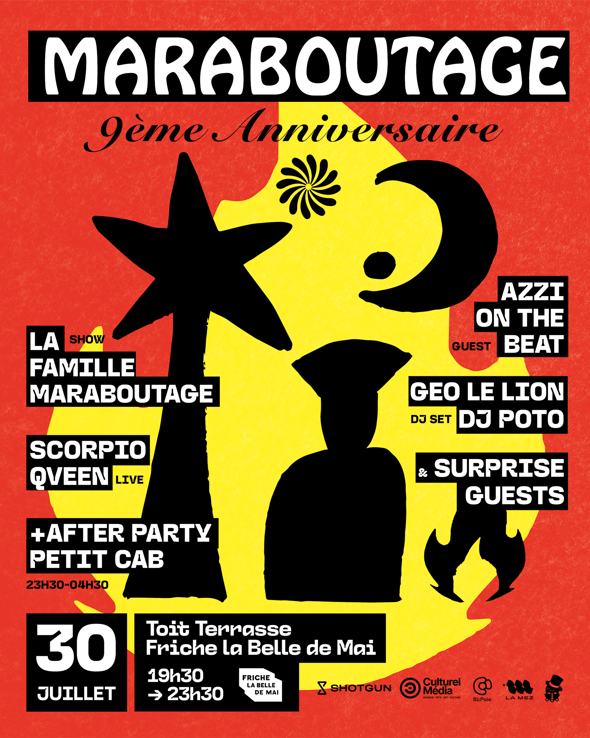 Maraboutage, 9ème Anniversaire @ Toit-Terrasse + Petit Cab
