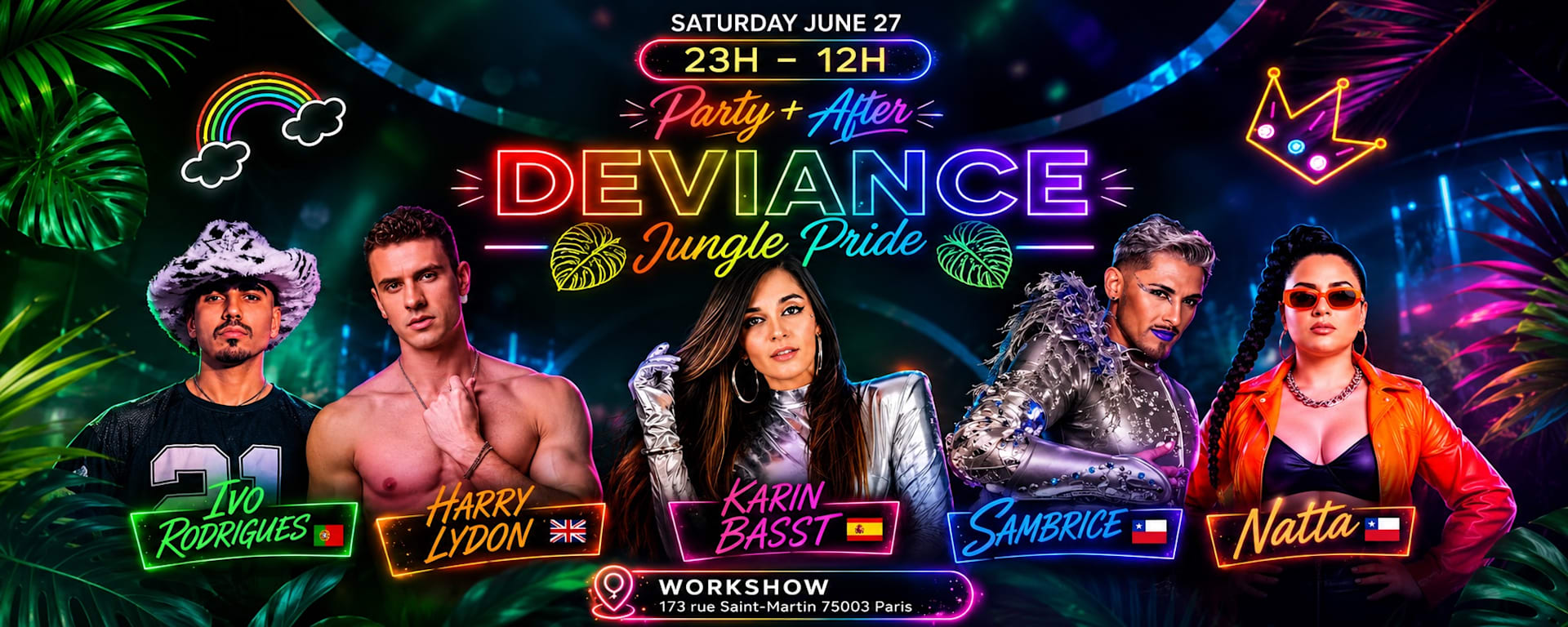 Deviance Jungle Paris Pride Party + After