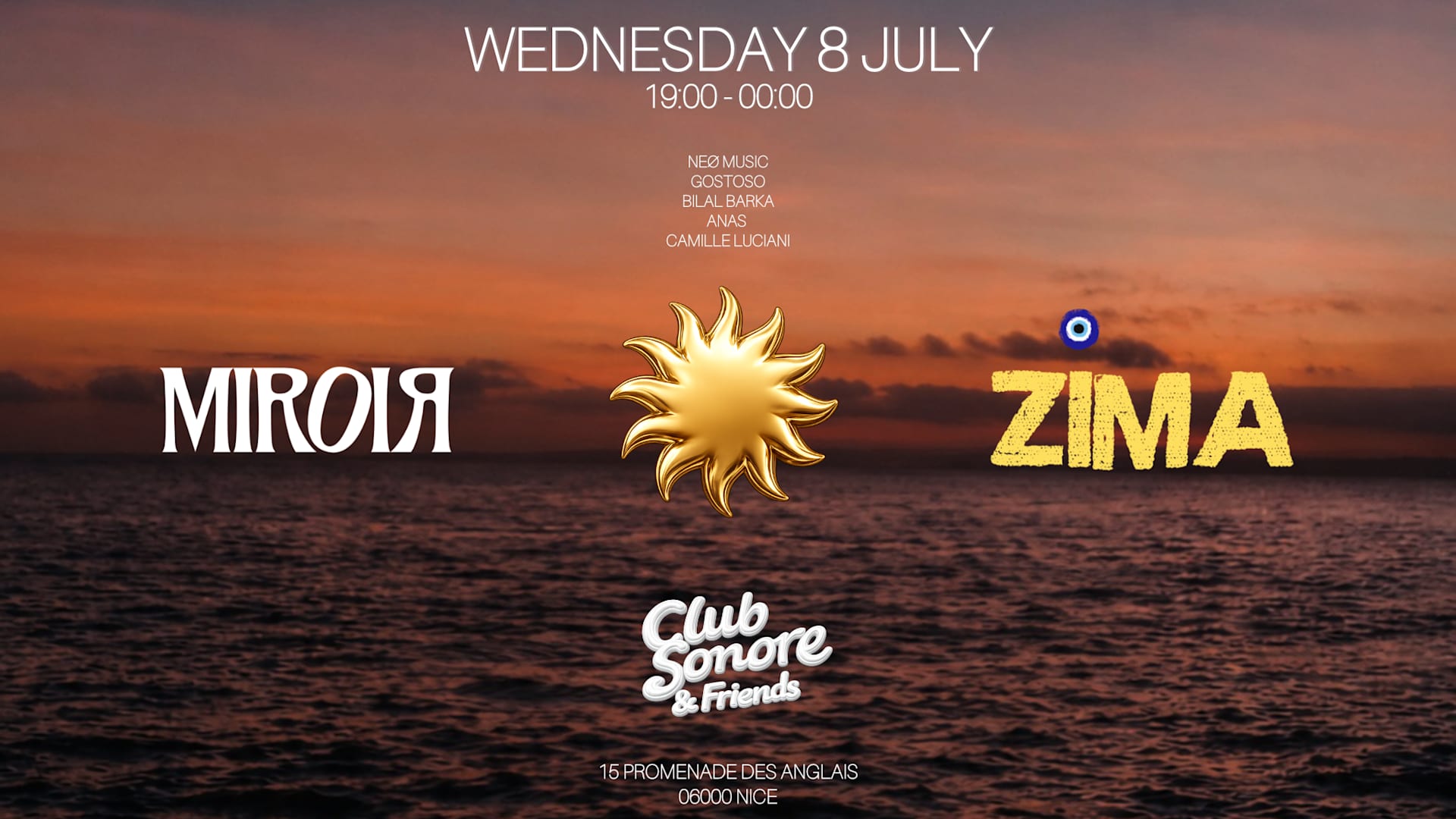Club Sonore X Zima X Miroir Paris X Wednesday 8 July