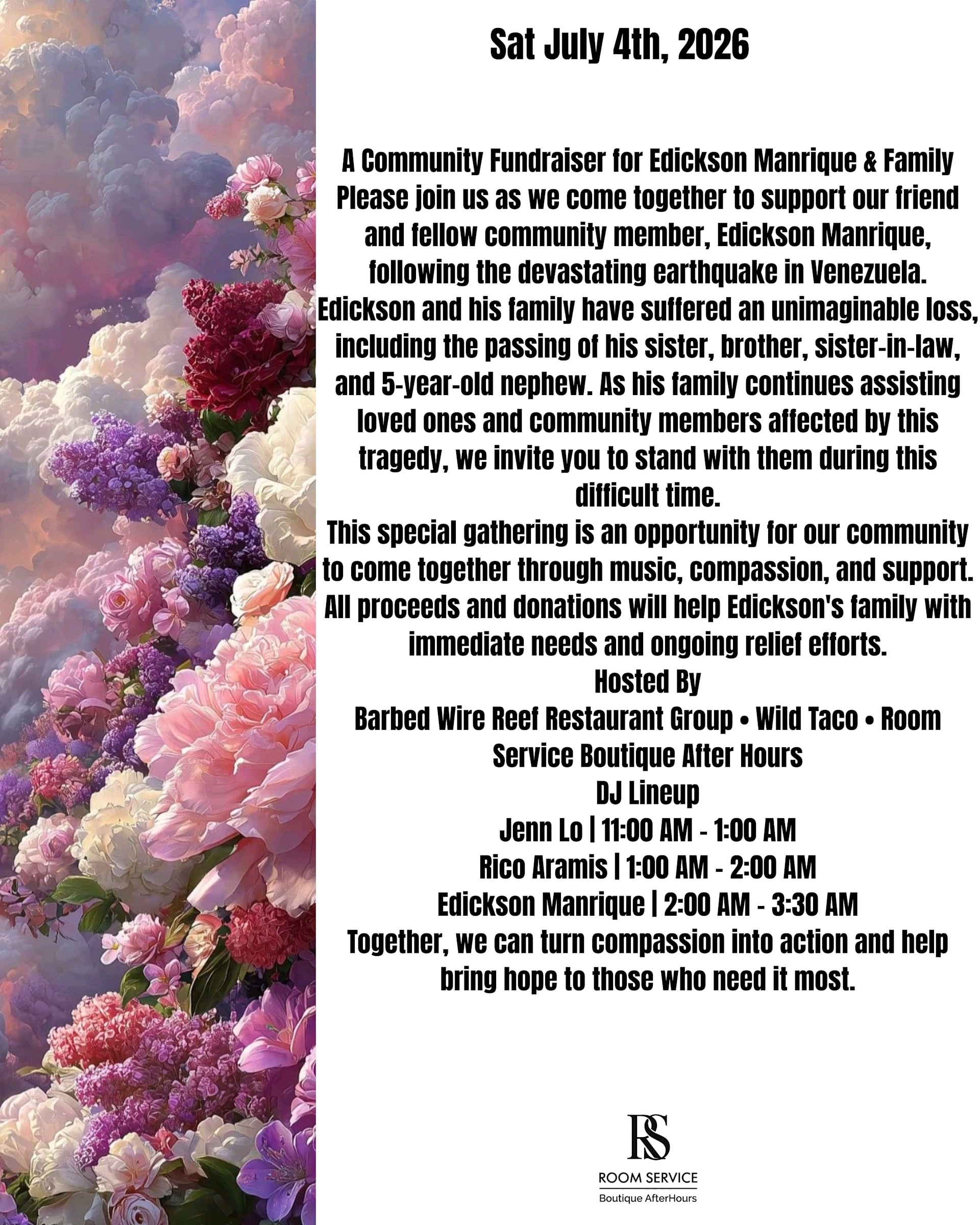 A Community Fundraiser For Edickson Manrique & Family