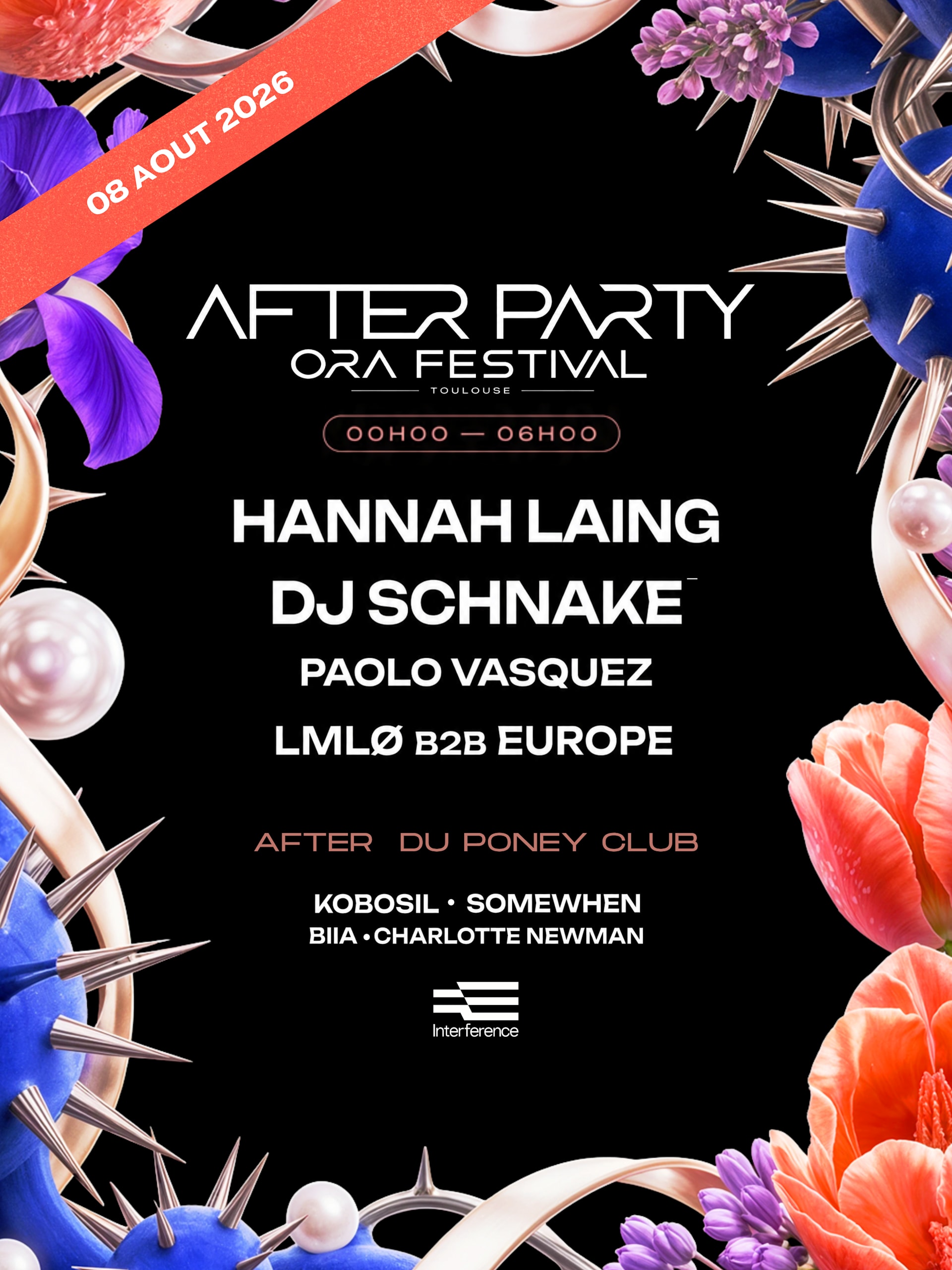 After Party Ora Festival 08 Août : Hannah Laing - Dj Schnake