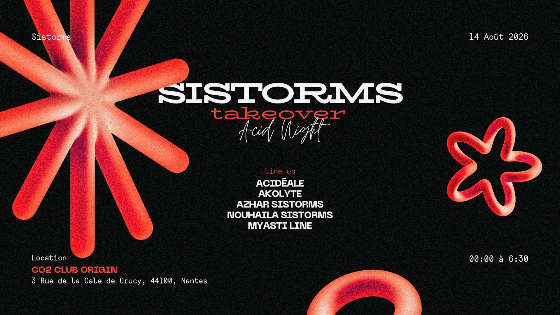 Sistorms Takeover — Acid Night @ Co₂ Club Origin