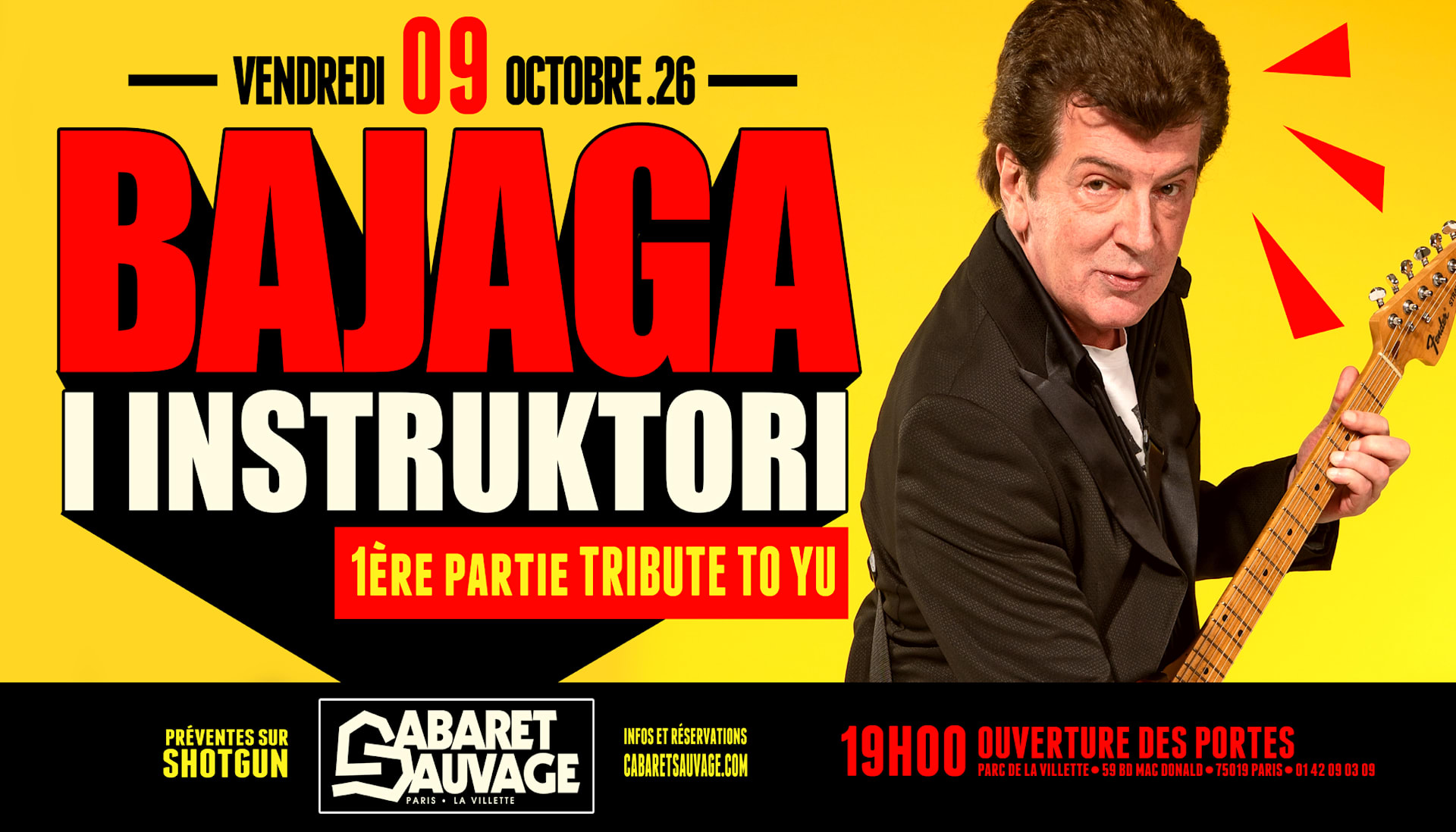 Bajaga I Instruktori • Cabaret Sauvage • 09.10.2026
