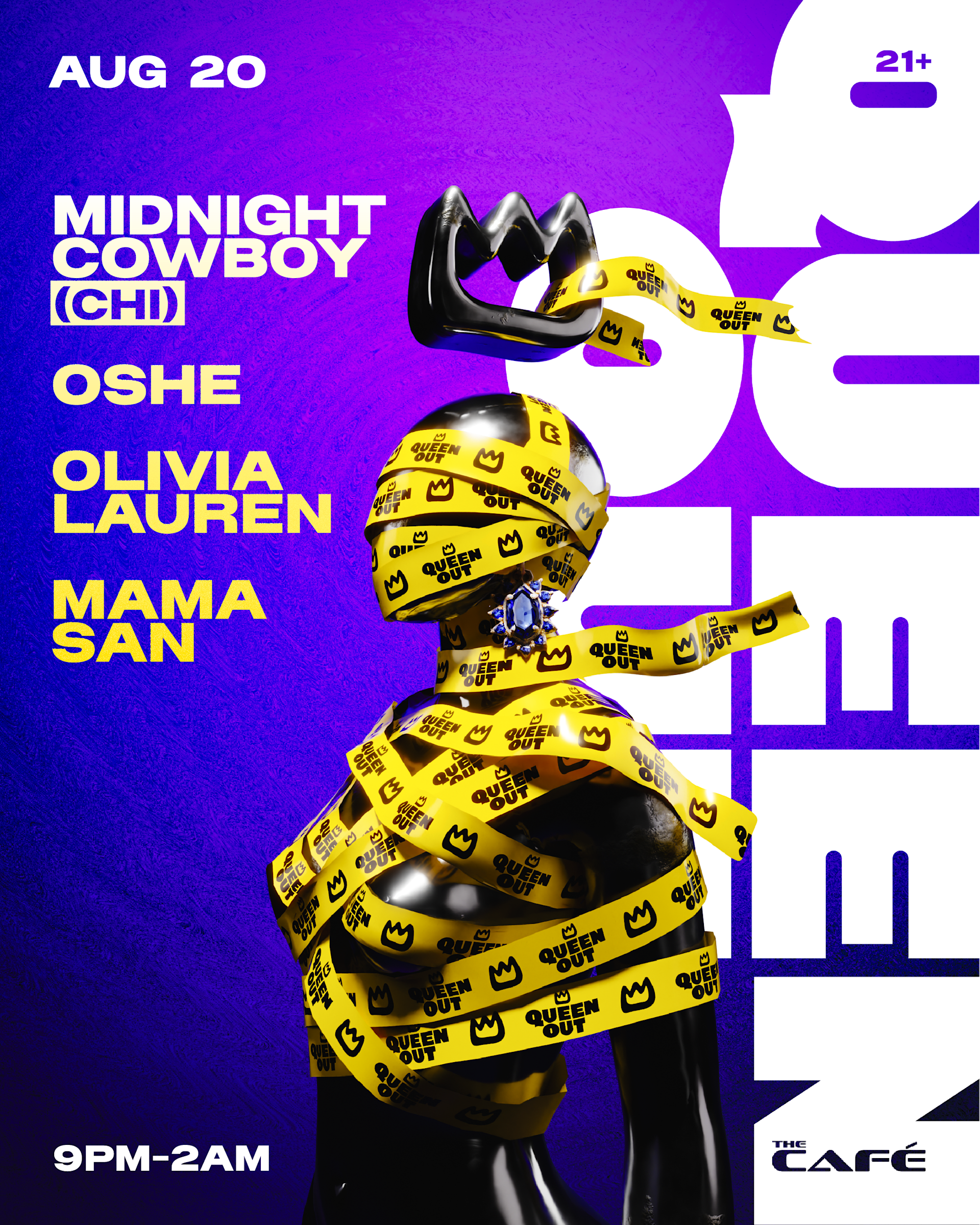 Queen Out At The Café: Midnight Cowboy, Oshe, Olivia Lauren