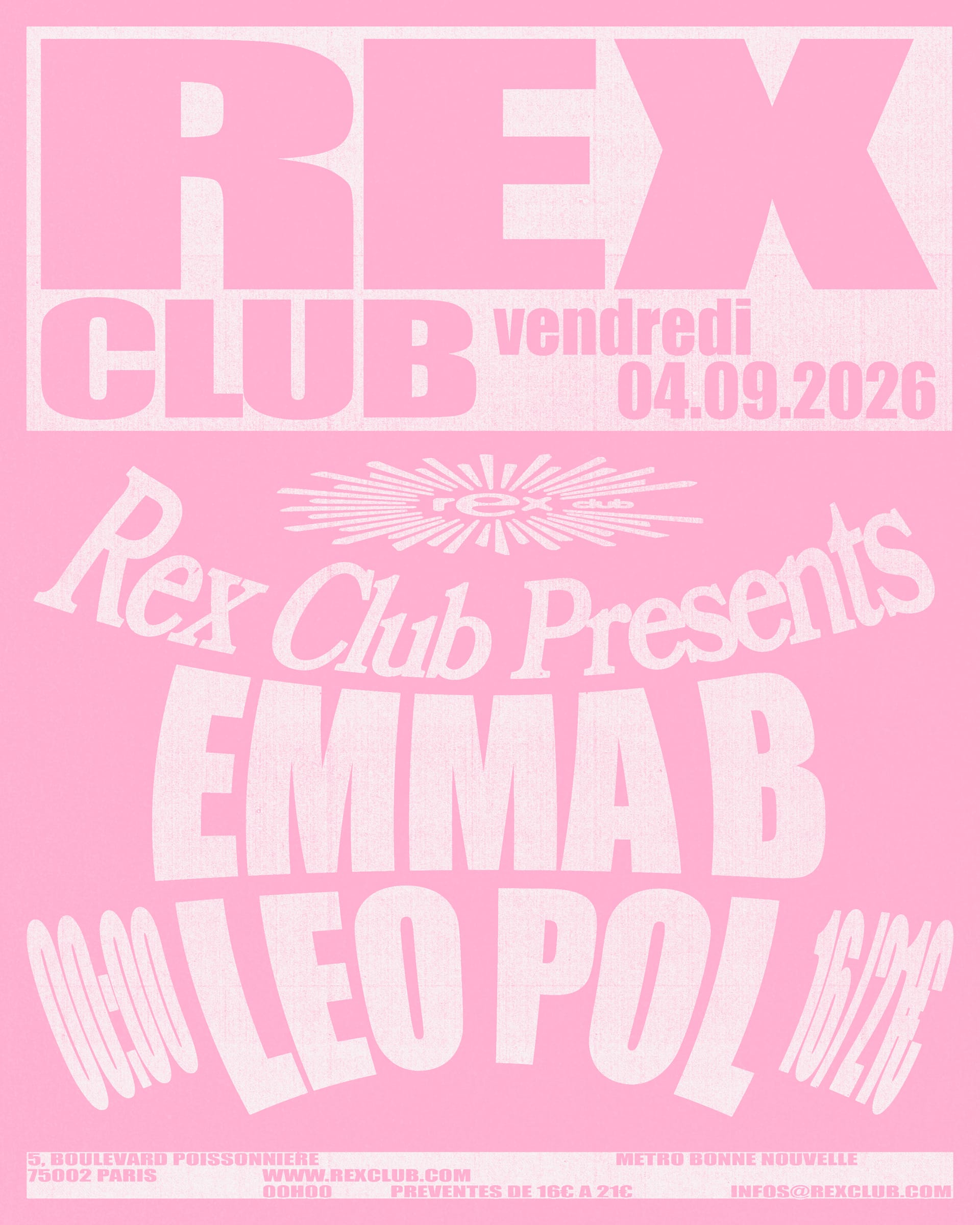 Rex Club Presents: Emma B, Leo Pol