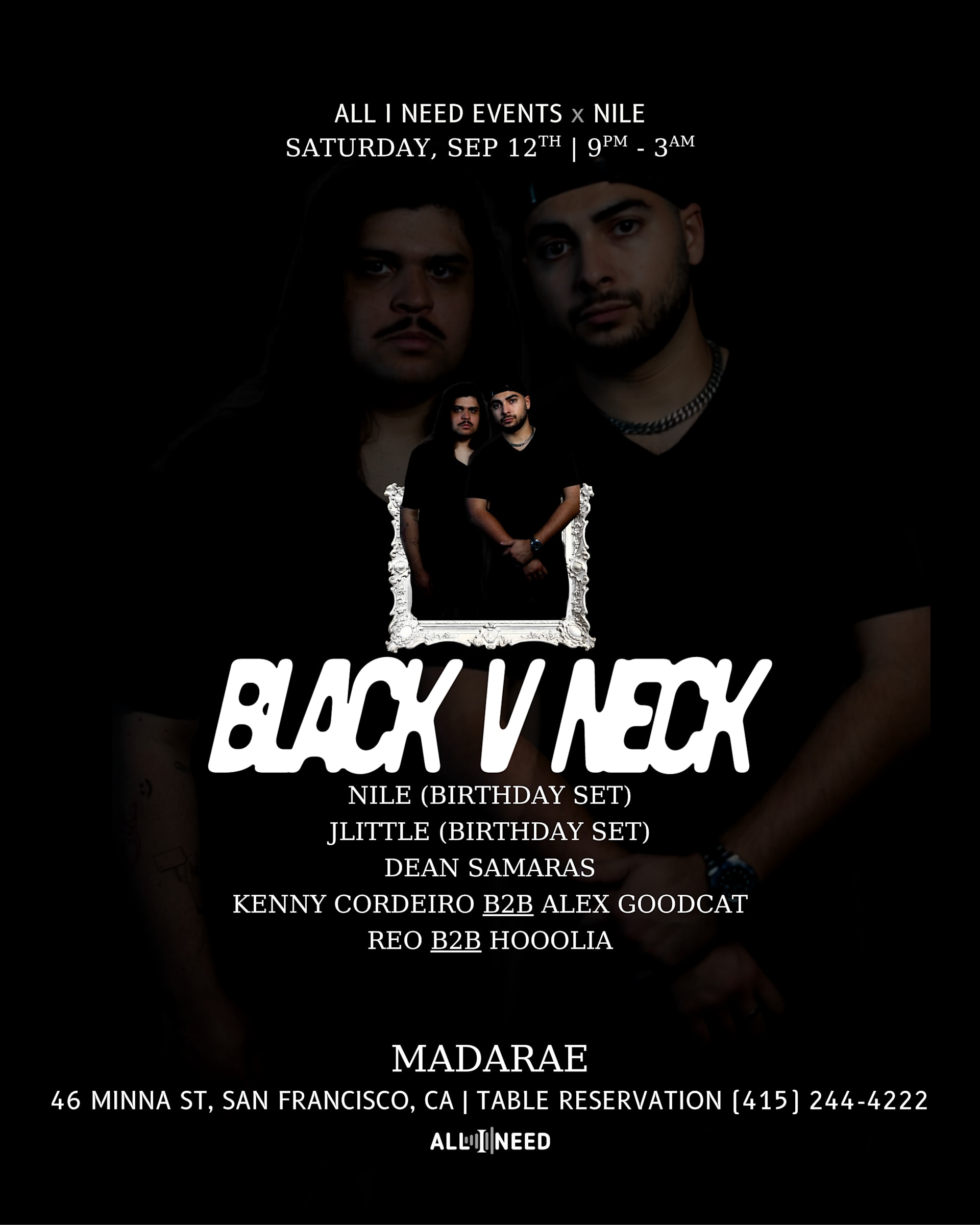 Black V Neck (Tech House & Latin House) At Madarae