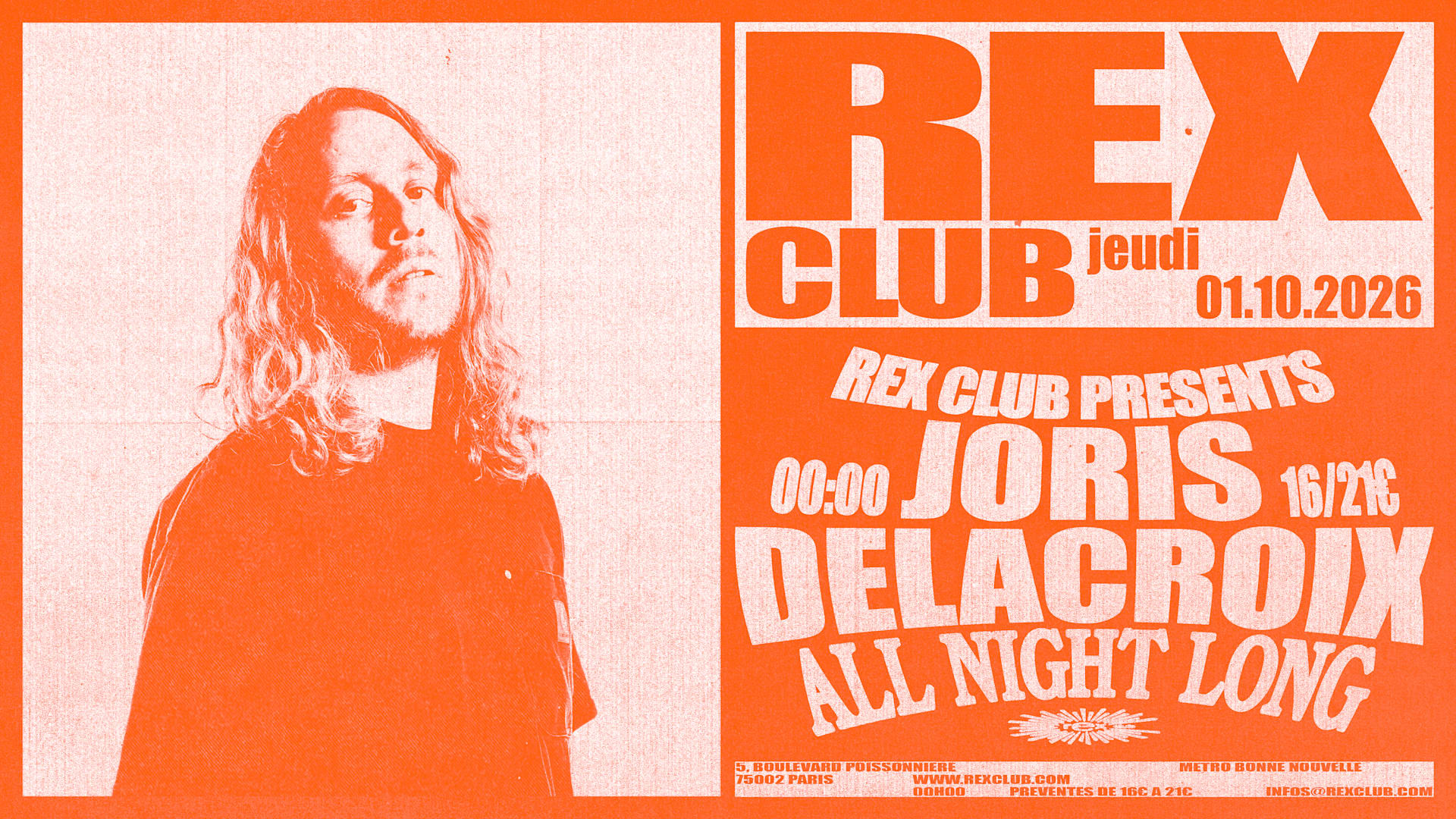 Rex Club Presents: Joris Delacroix All Night Long