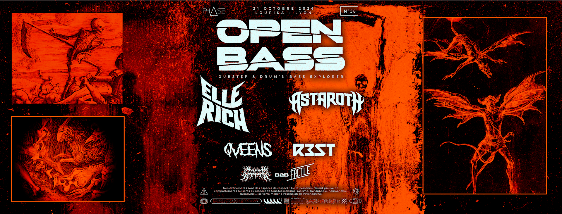 🎃Open Bass #58 W/ Elle Rich, Astaroth, Qveens, R3st🎃