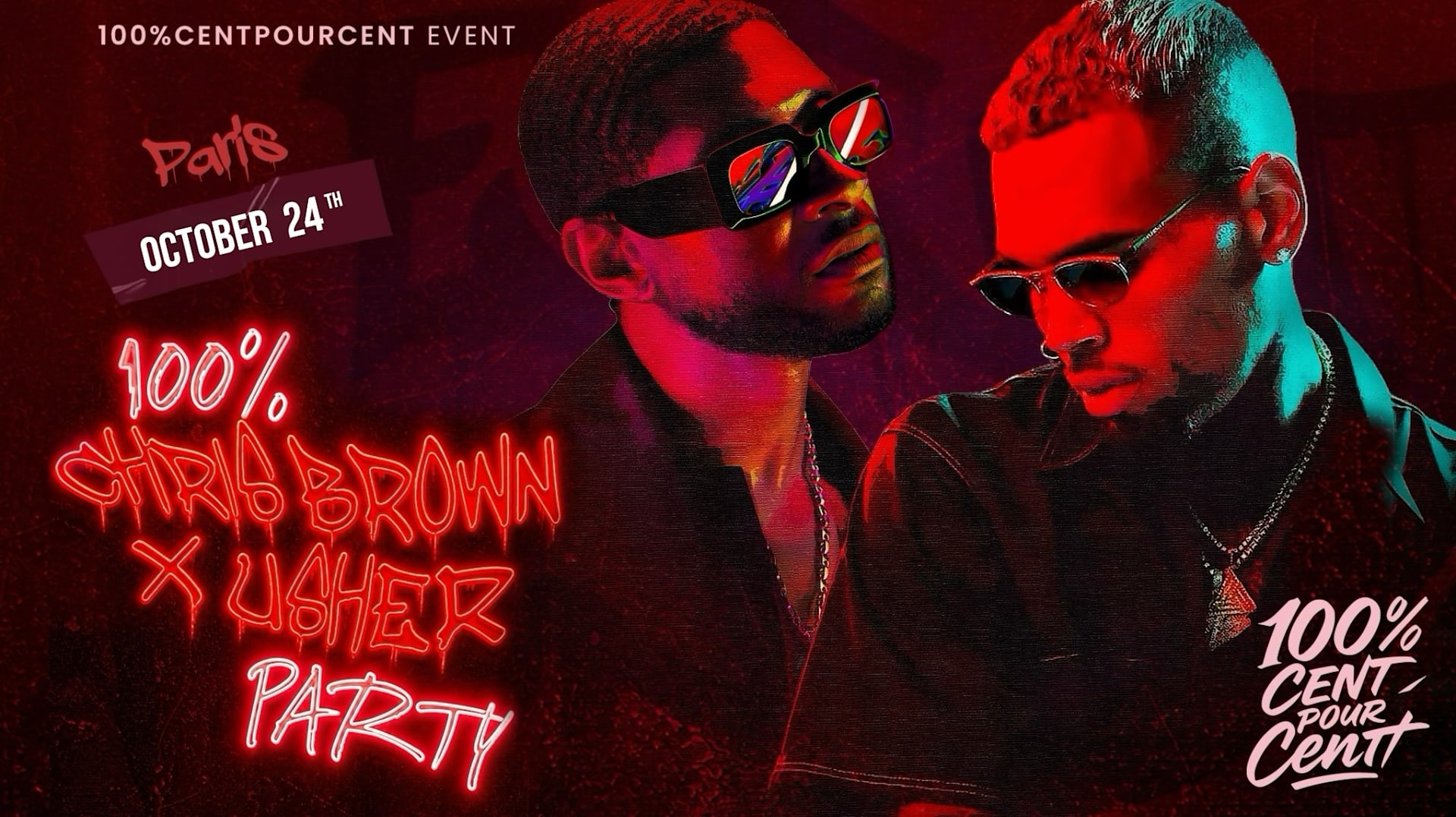 100% Chris Brown Party X Usher Party (In Paris !!)
