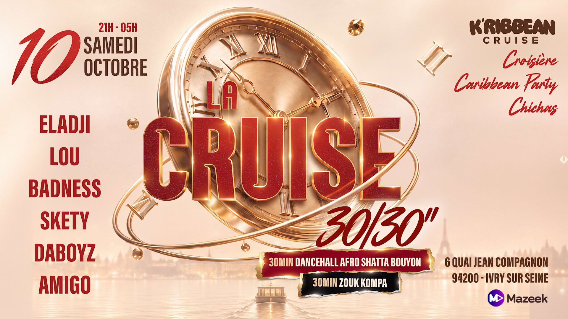 K’Ribbean Cruise | Boat Party| Rooftop| Terrasse