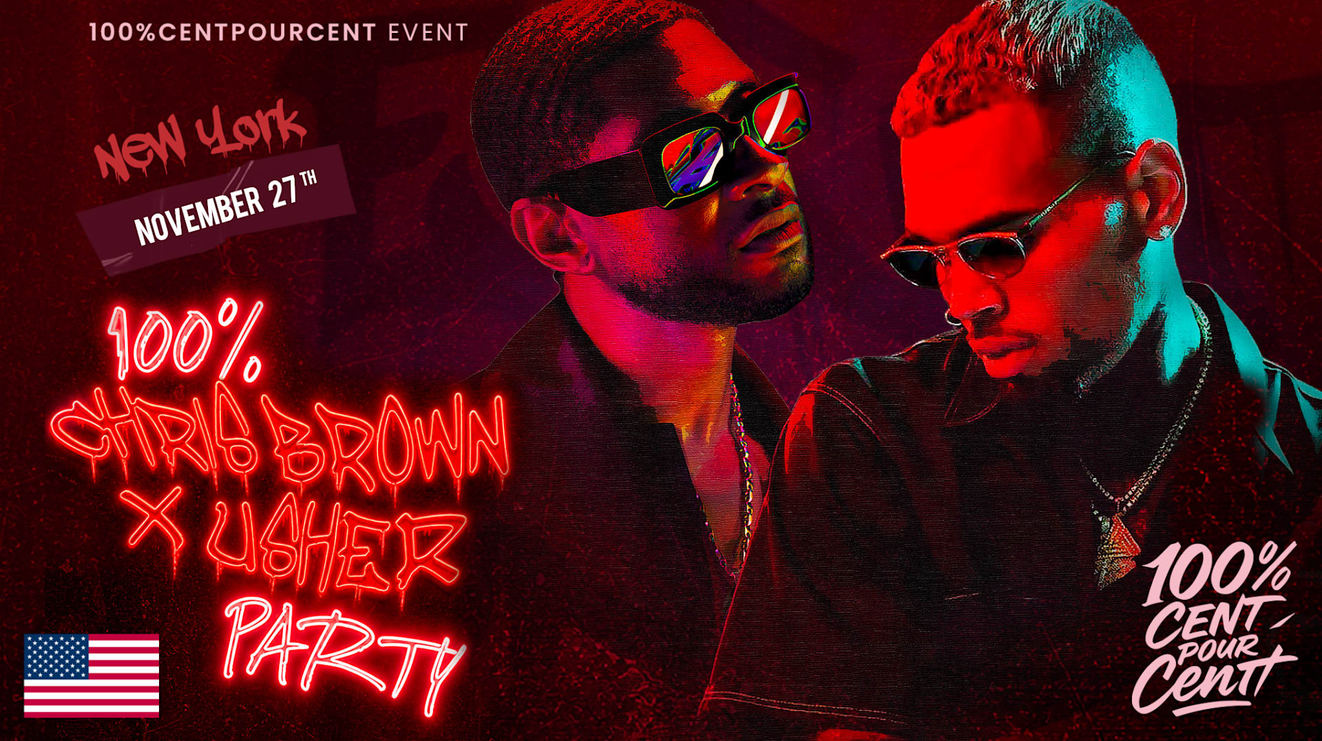 100% Chris Brown X Usher Party In New York !!