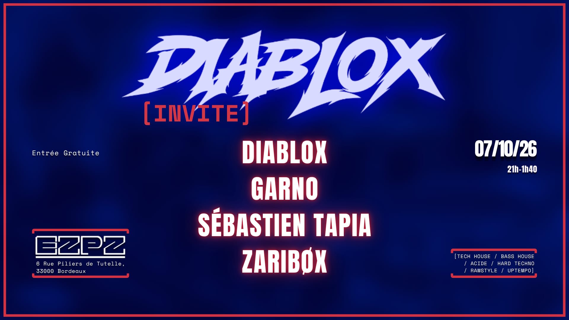 Diablox Invite : Garno, Sébastien Tapia Et Zaribøx