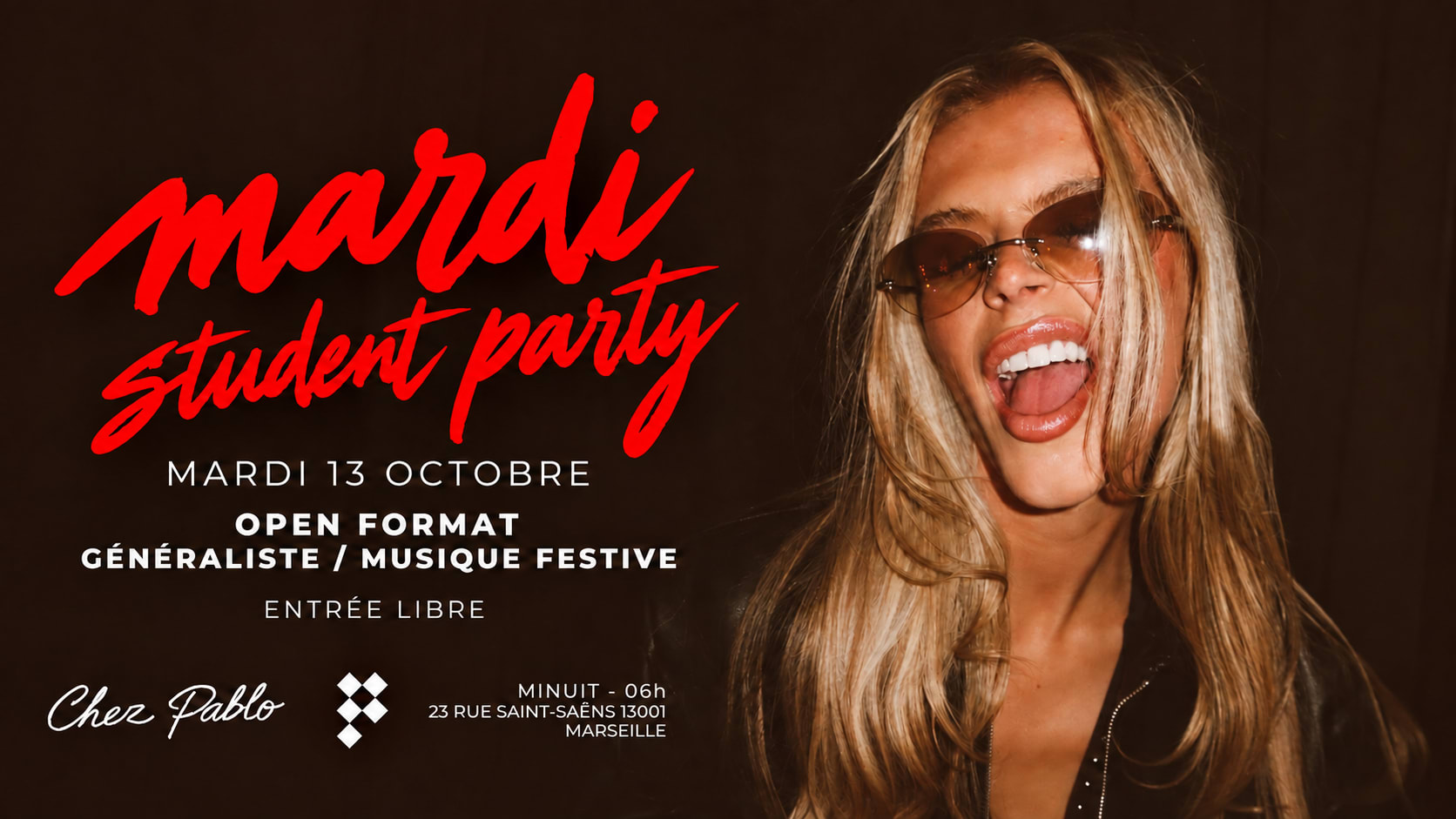 Soirée Etudiante - Chez Pablo - Mardi 13 Octobre