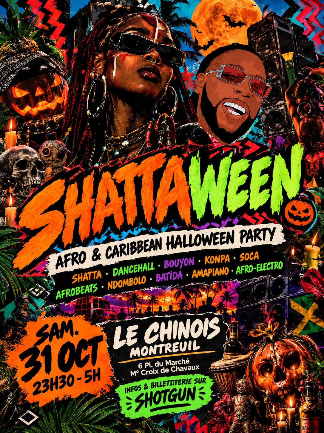 Shattaween - Afro & Caribbean Halloween Party ! 👻🎃🕸️🌴💀