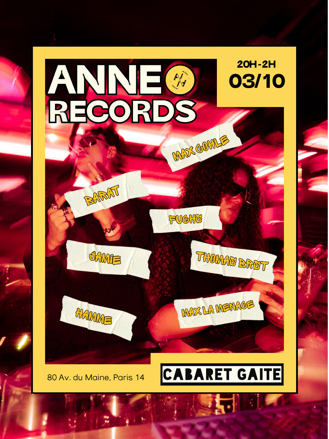Release Party Anne Records X Cabaret Gaîté