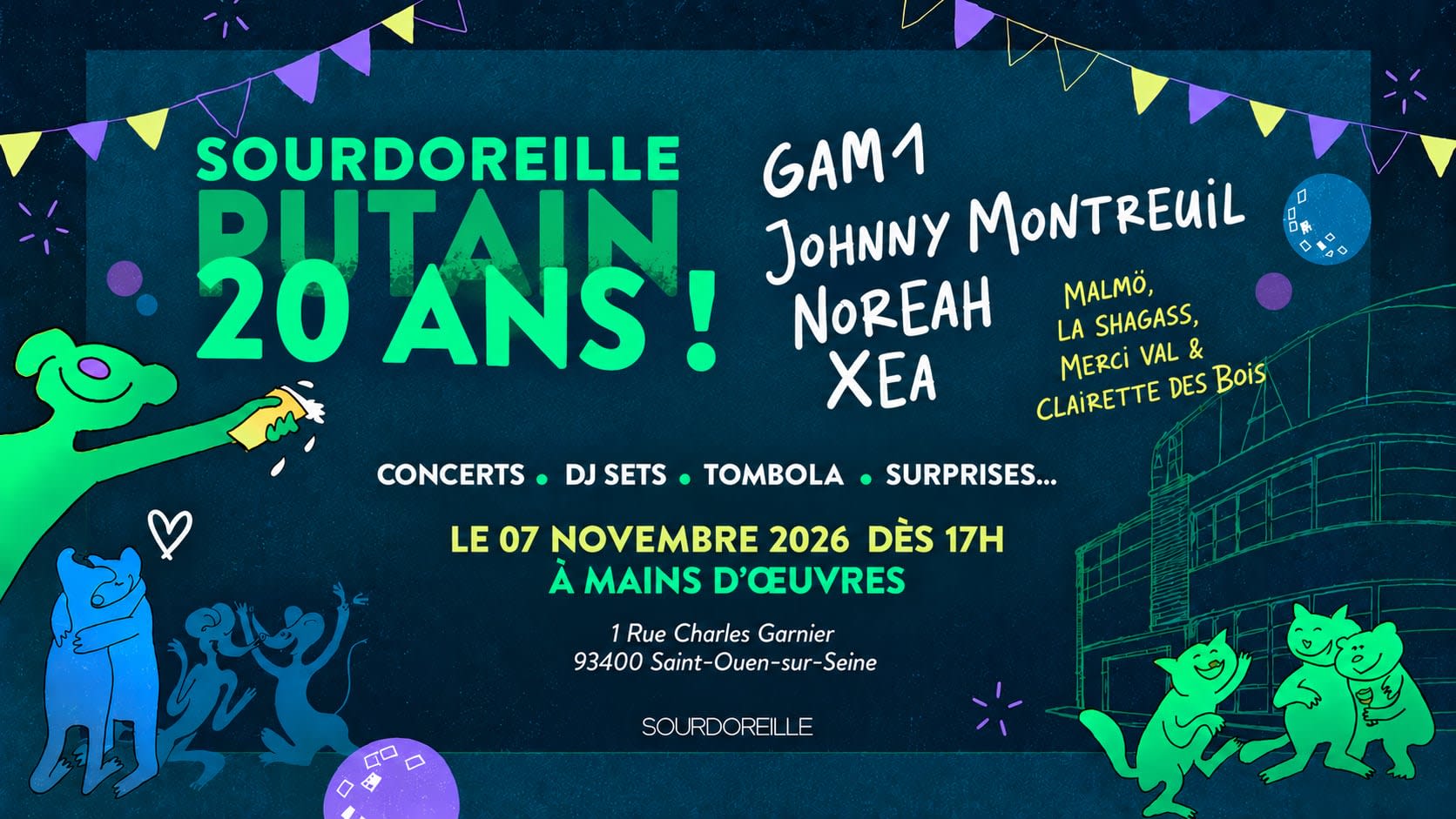 Sourdoreille 20ans Avec Gam1, Johnny Montreuil, Noreah, Xea