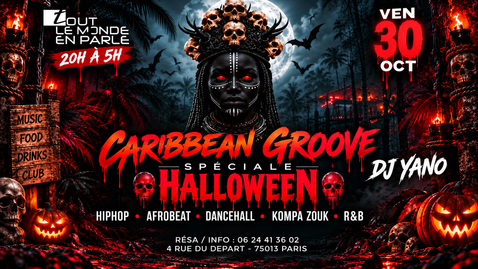 Caribbean Groove Special Halloween Club ,Hiphop Afrobeat