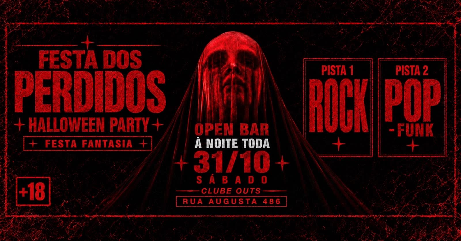 Festa Dos Perdidos | Halloween | Open Bar | Sábado 31/10