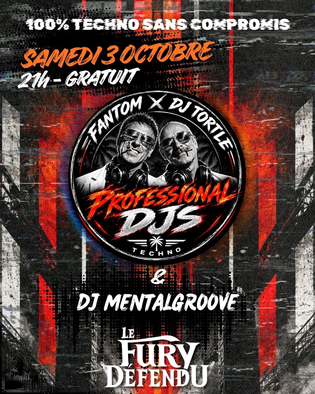 Soirée Techno Old School - Fantom / Dj Tortle / Mentalgroove