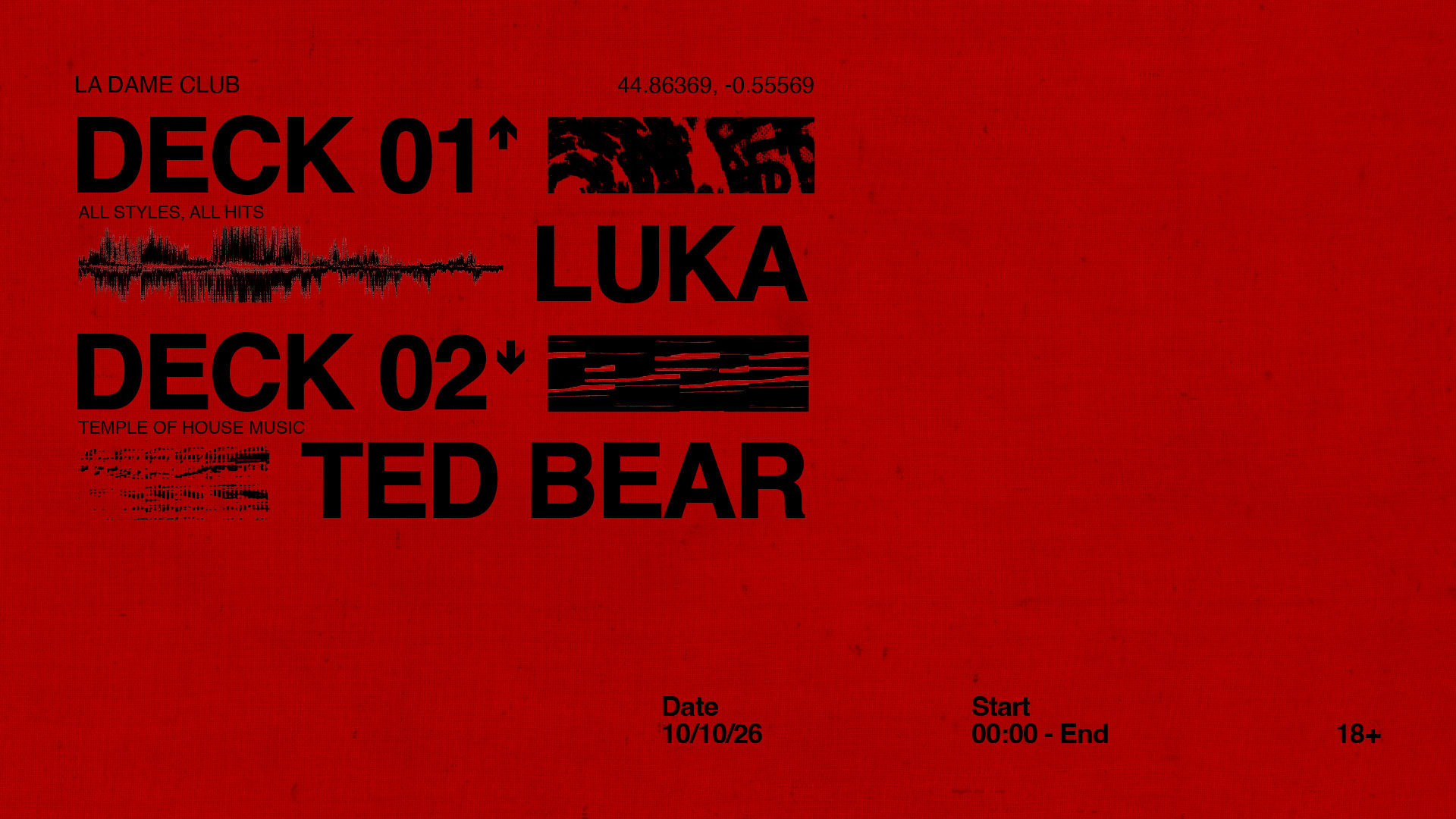 La Dame // Sam 10 Oct // Luka - Ted Bear