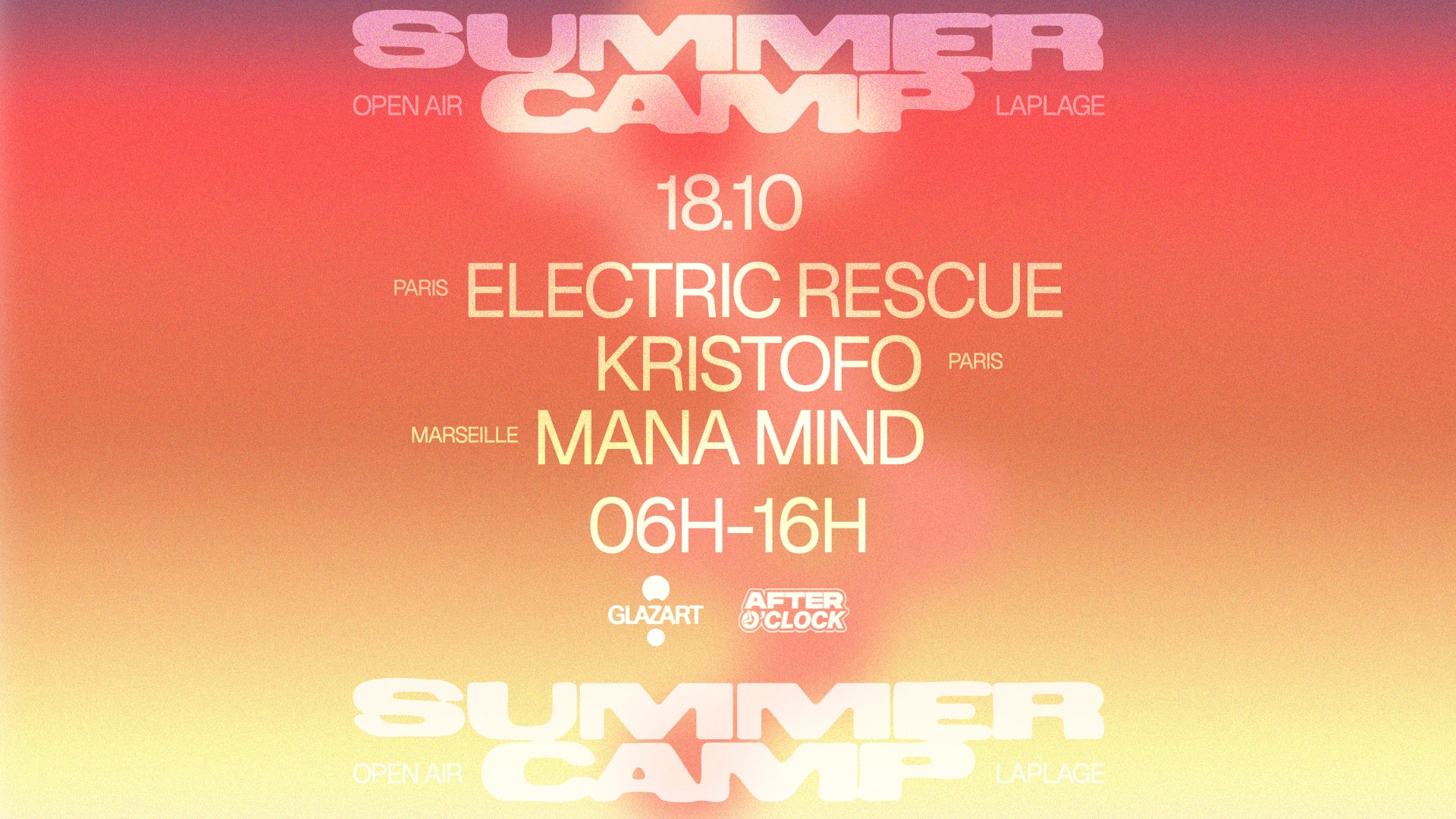 After O'clock X La Plage Open Air : Manamind, Kristofo, El..