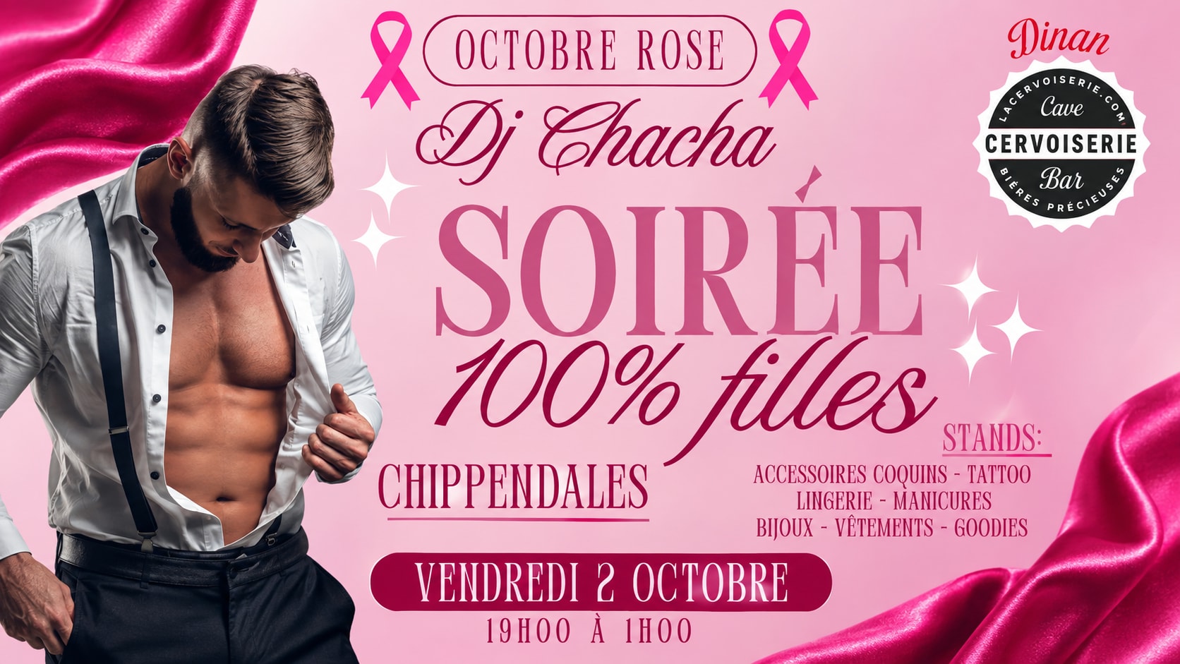 💗🎀Soirée 100% Filles X Octobre Rose La Cervoiserie Dinan🎀💗