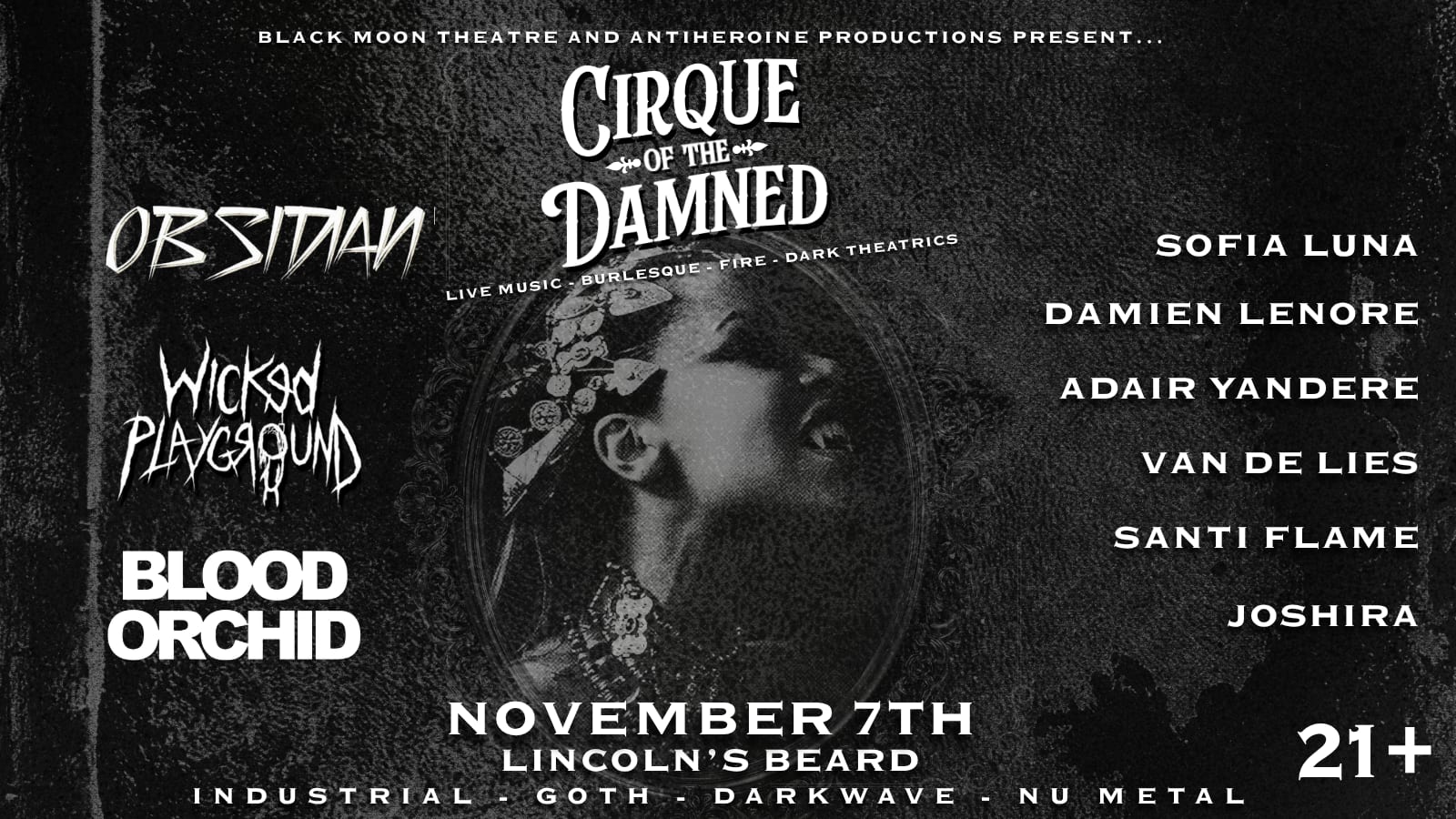 Cirque Of The Damned/Obsidian Wicked Playground Blood Orchid