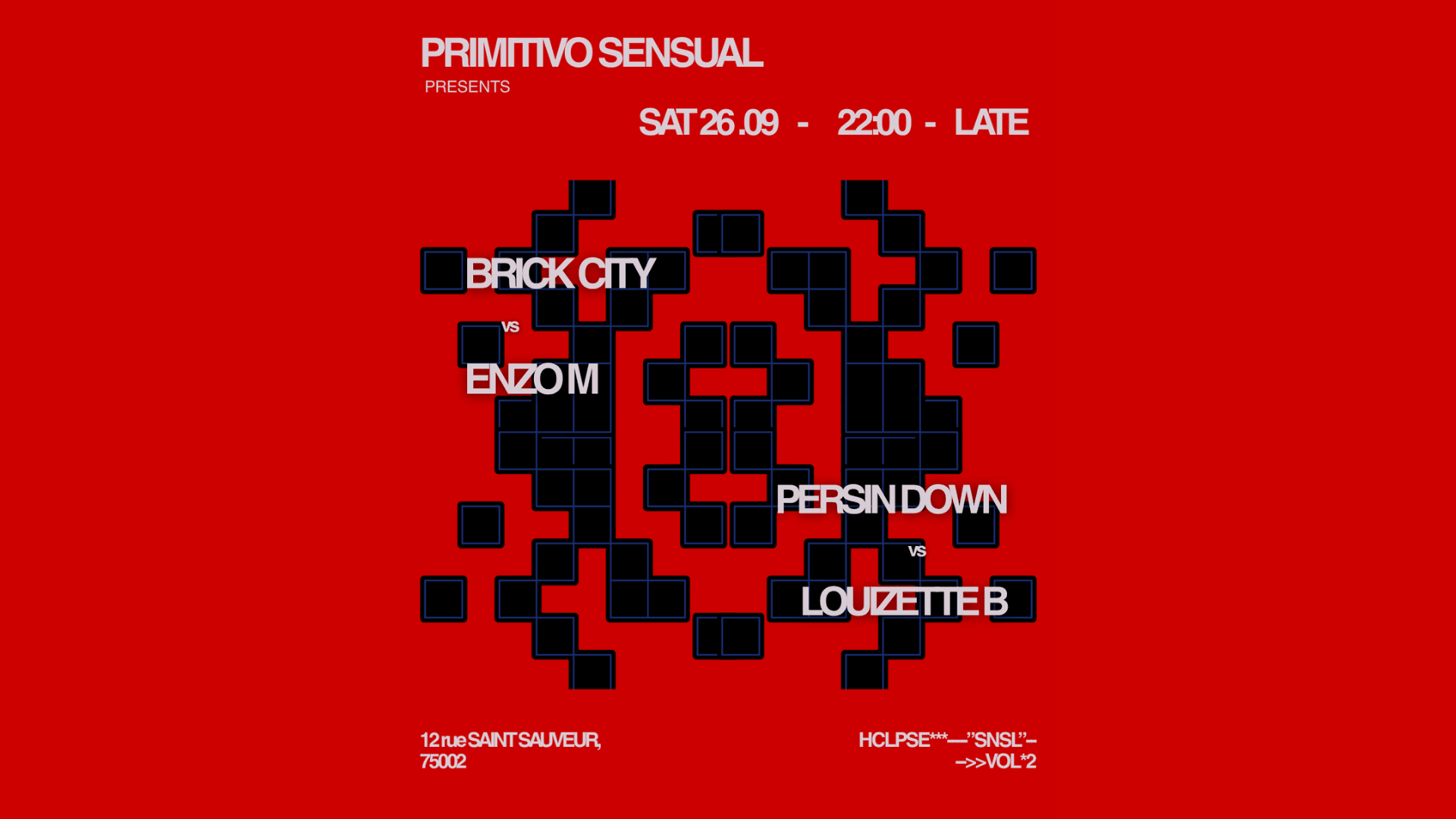 Primitivo Sensual Invite : Brick City & Enzo M