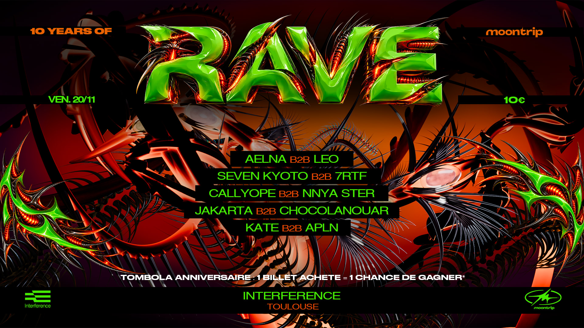 10 Years Of Rave - Moontrip X Interference