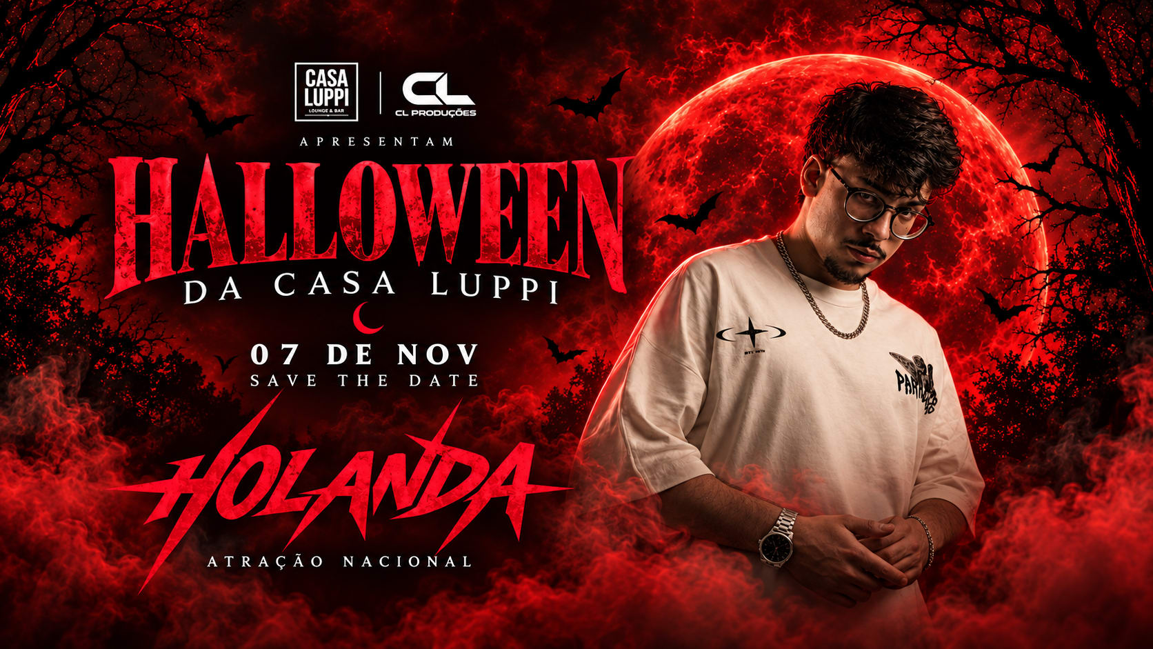 Halloween Da Luppi Temática - 07/11 - Dj Holanda