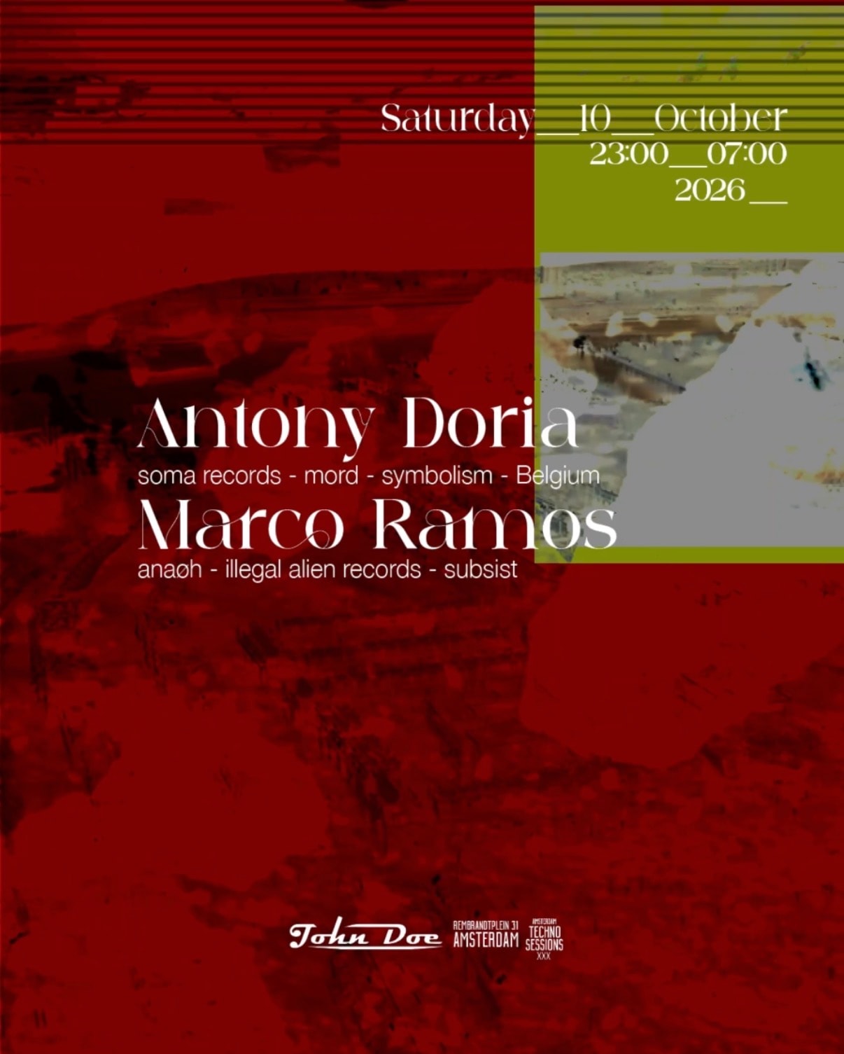 Amsterdam Techno Sessions W/ Antony Doria (Symbolism) Be