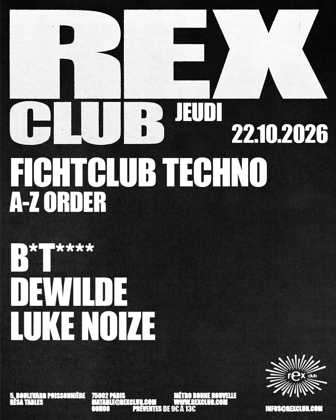 Fightclub Techno: B**I**, Dewilde, Luke Noize