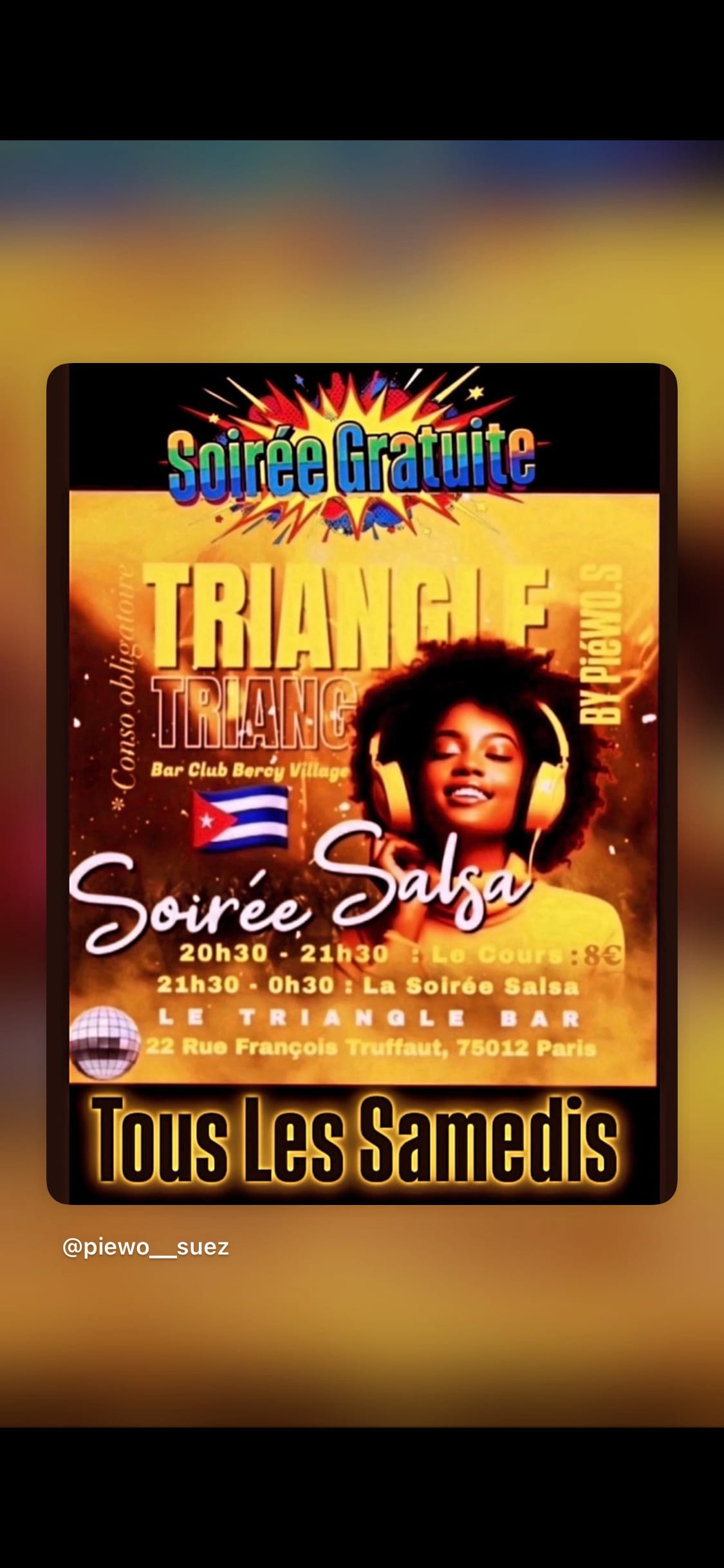Samedi / Cours & Soirée Salsa Bercy Village Paris