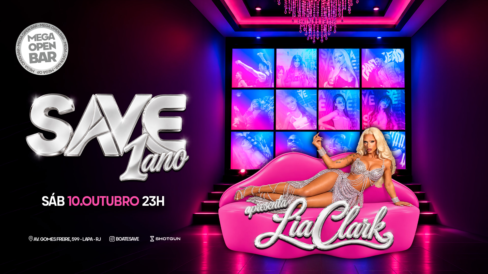 Save 1 Ano | Com Lia Clark | Open Bar | 9h De Festa