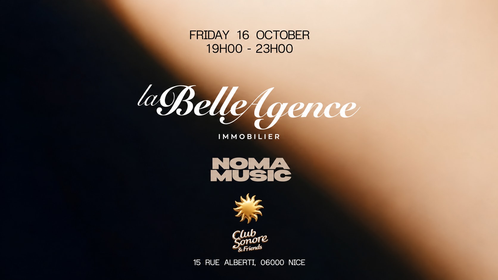 Club Sonore X La Belle Agence Nice X Friday 16 Octobre