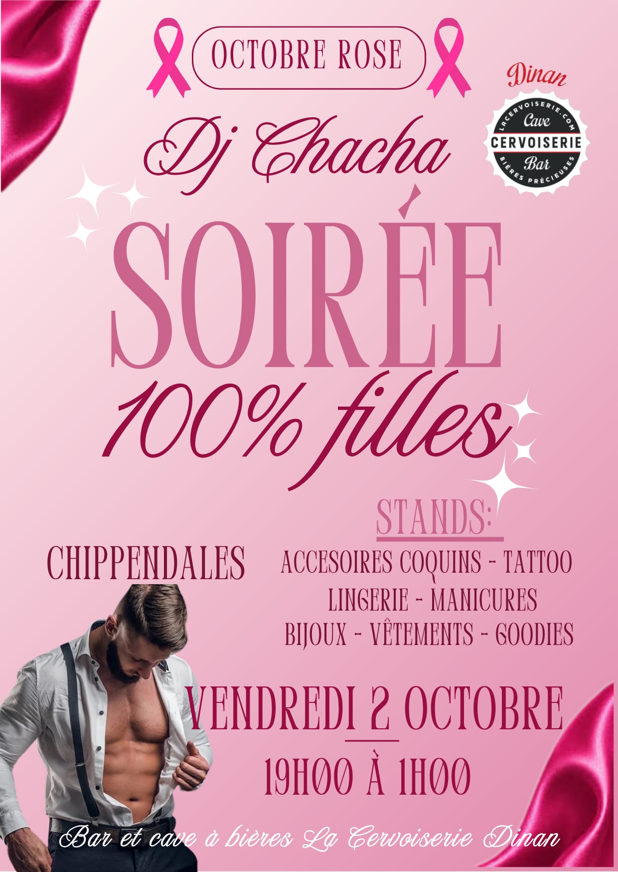 💗🎀Soirée 100% Filles X Octobre Rose La Cervoiserie Dinan🎀💗