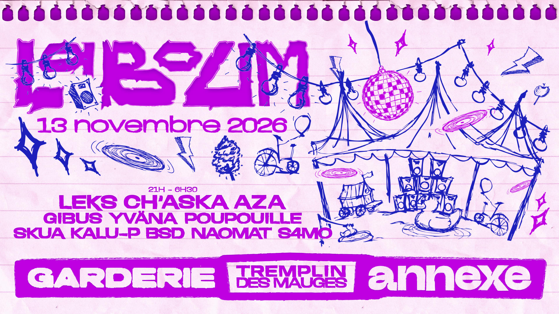 La Boum : Ch'aska, Leks, Gibus, Aza, Yväna...