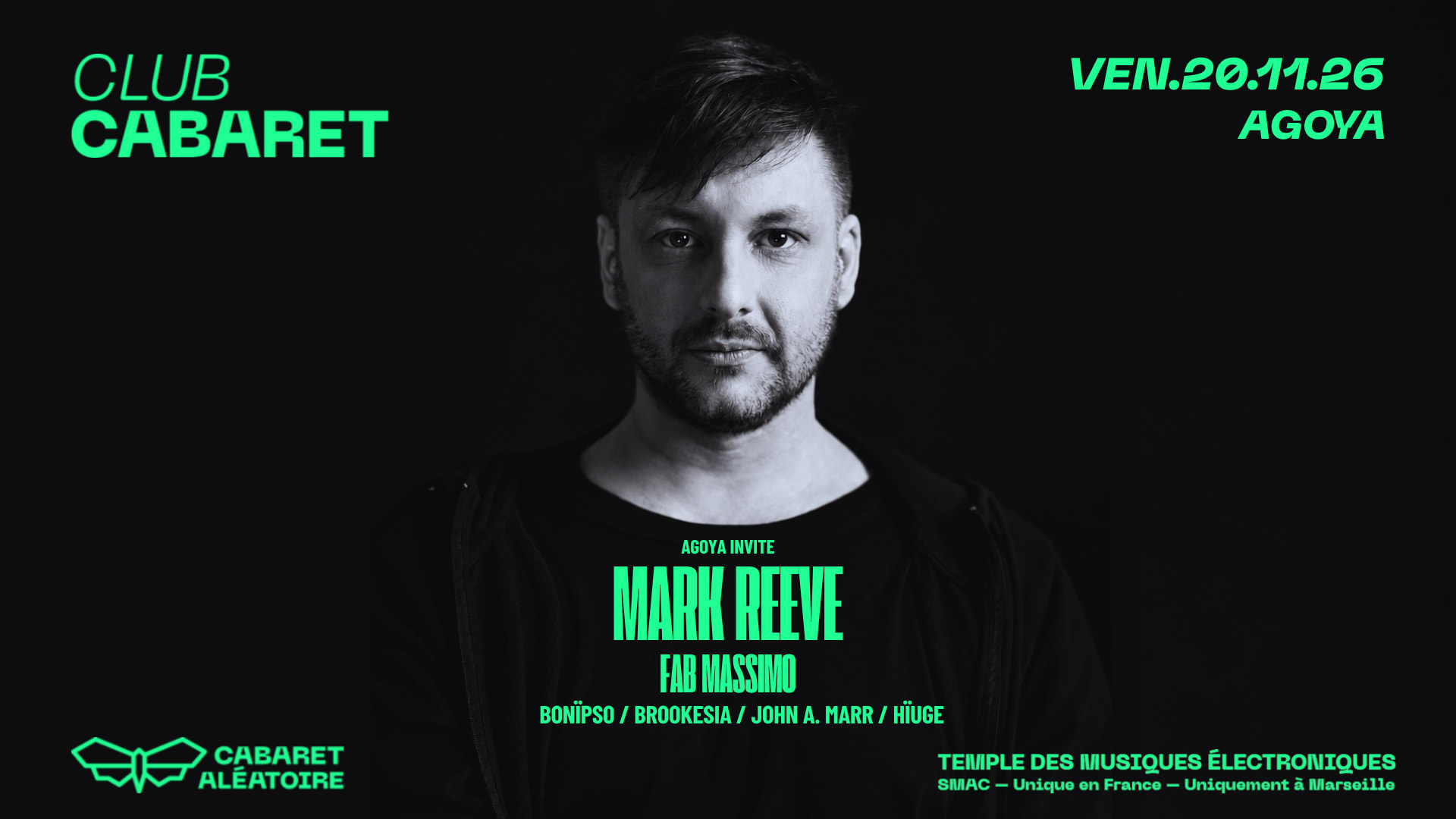 20/11 | Club Cabaret : Agoya Invite Mark Reeve