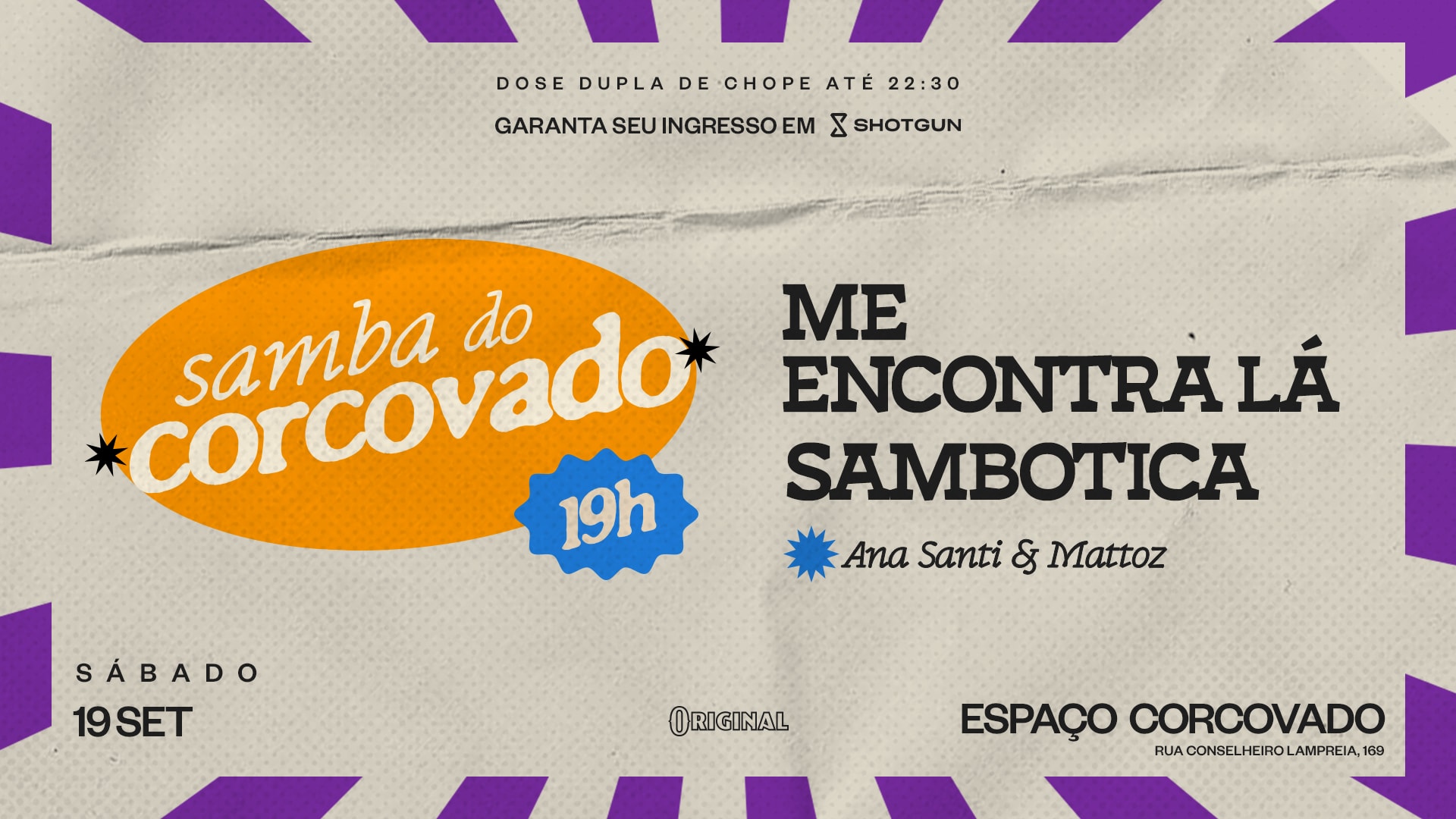 Samba Do Corcovado * 19/09 * Mel, Sambotica & Dj’S