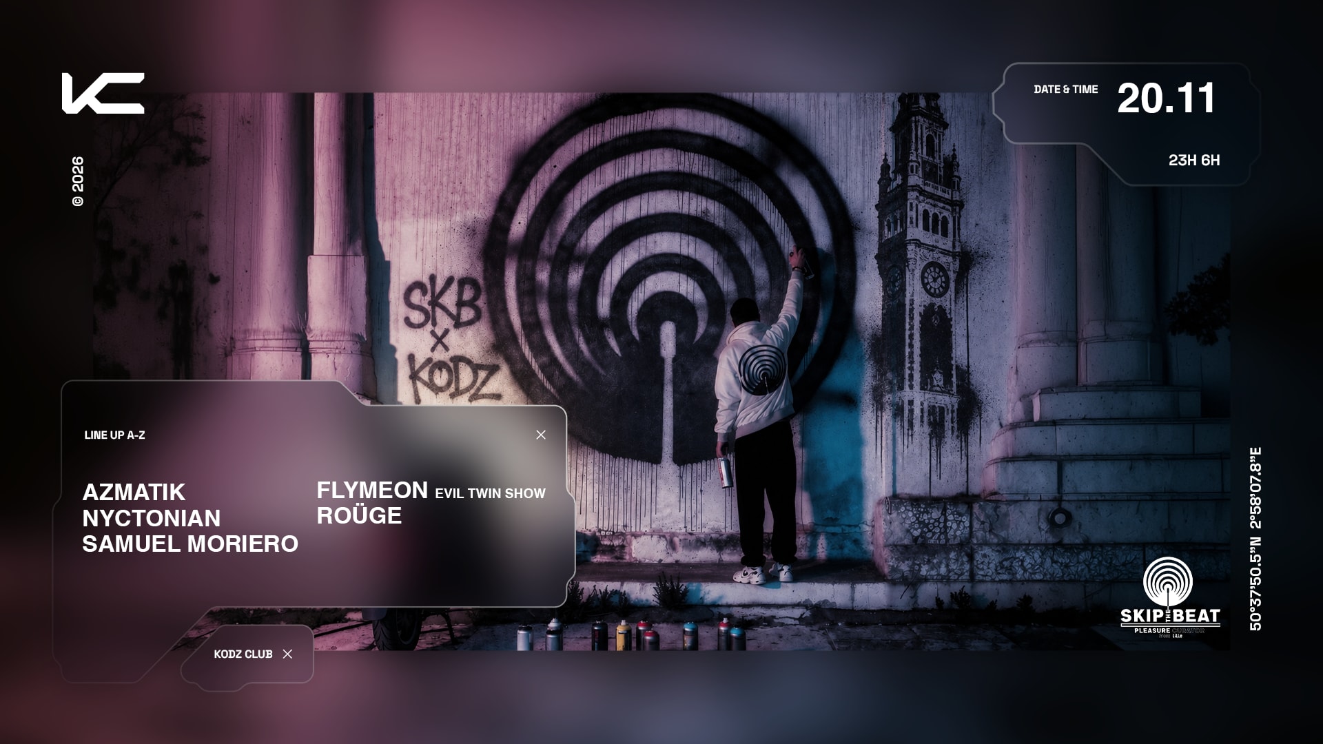 Kodz X Skip The Beat Presents : Samuel Moriero, Flymeon...