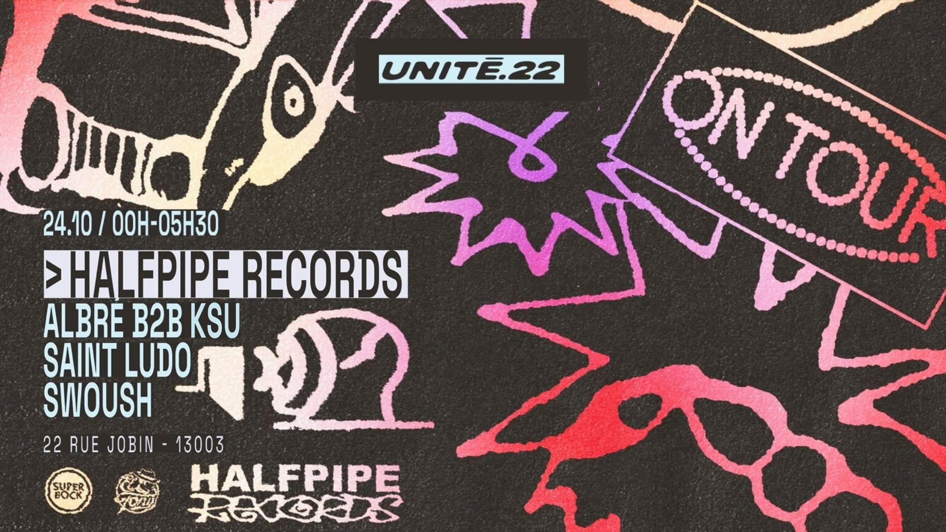 U.22 X Halfpipe Records : Saint Ludo, Swoush, Albré B2b Ksu