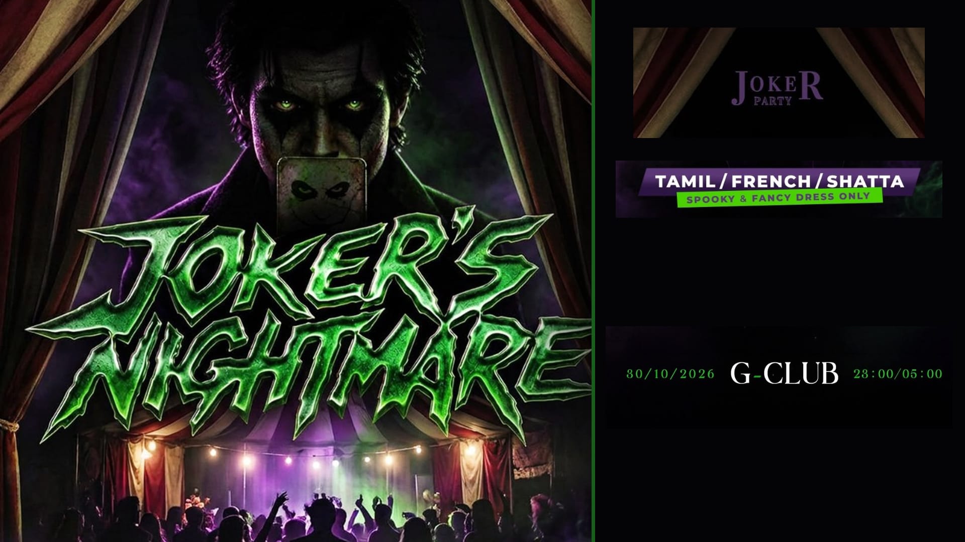 Joker Nightmare - Friday 30/10 - G Club