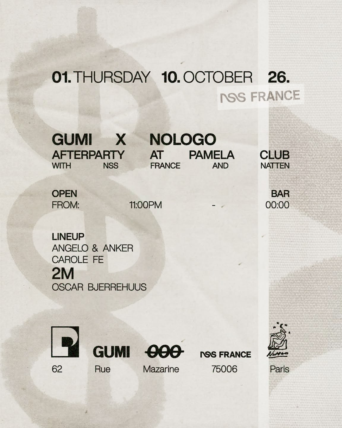 Gumi X Nologo X Nss X Natten (Only 20 Tickets Online)